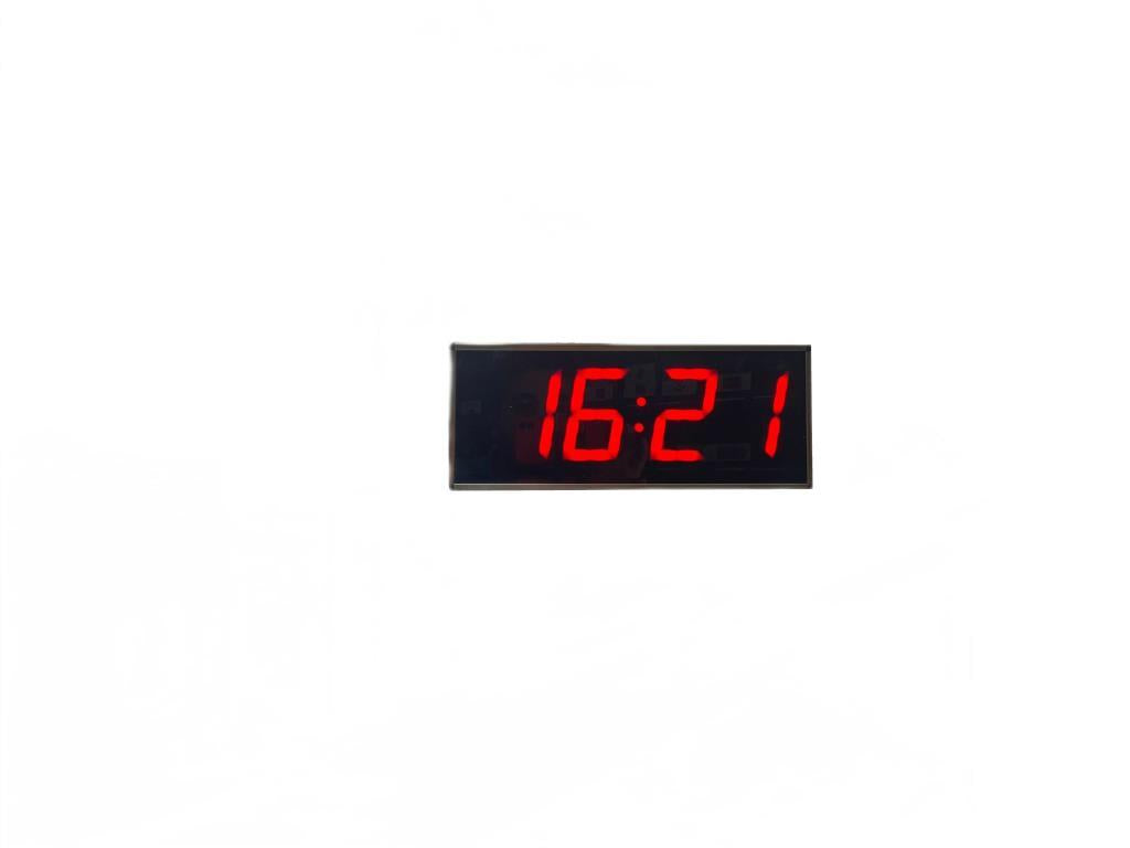 Digital LED Wall and Table Clock Temperature and Humidity - Red (Case Dimension: 12x30 cm)