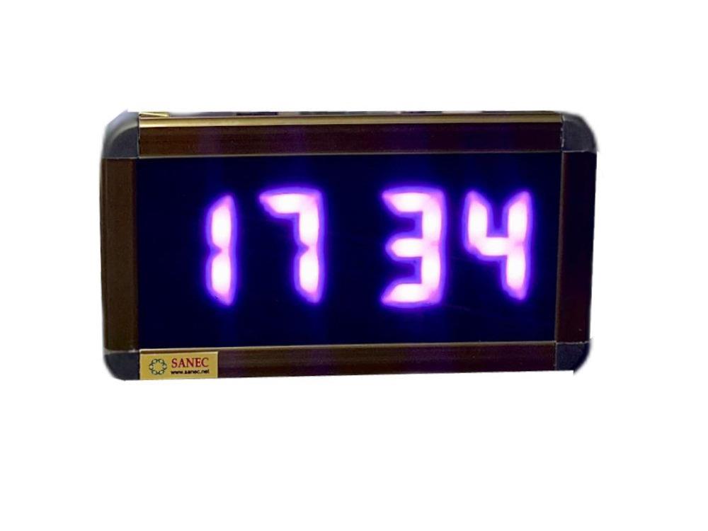 Digital LED Wall and Table Clock Temperature and Humidity - Pink (Case Dimensions: 7x17 cm)