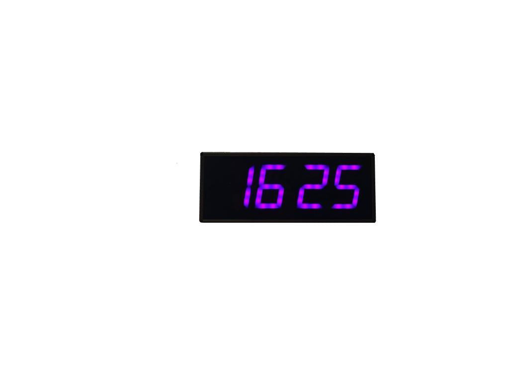 Digital LED Wall and Desk Clock Temperature and Humidity - Pink (Case Dimensions: 12x30 cm)