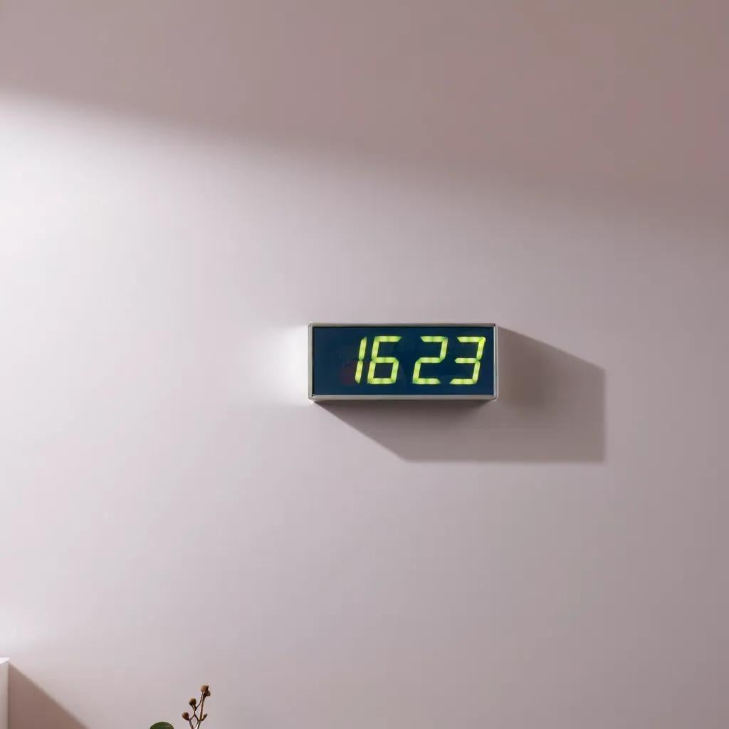 Digital Led Wall and Table Clock Temperature and Humidity - Green (Case Dimension: 15x37 cm)