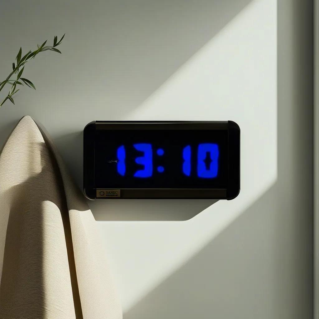 Digital Led Wall and Table Clock Temperature and Humidity - Blue (Case Dimension: 16x40 cm)