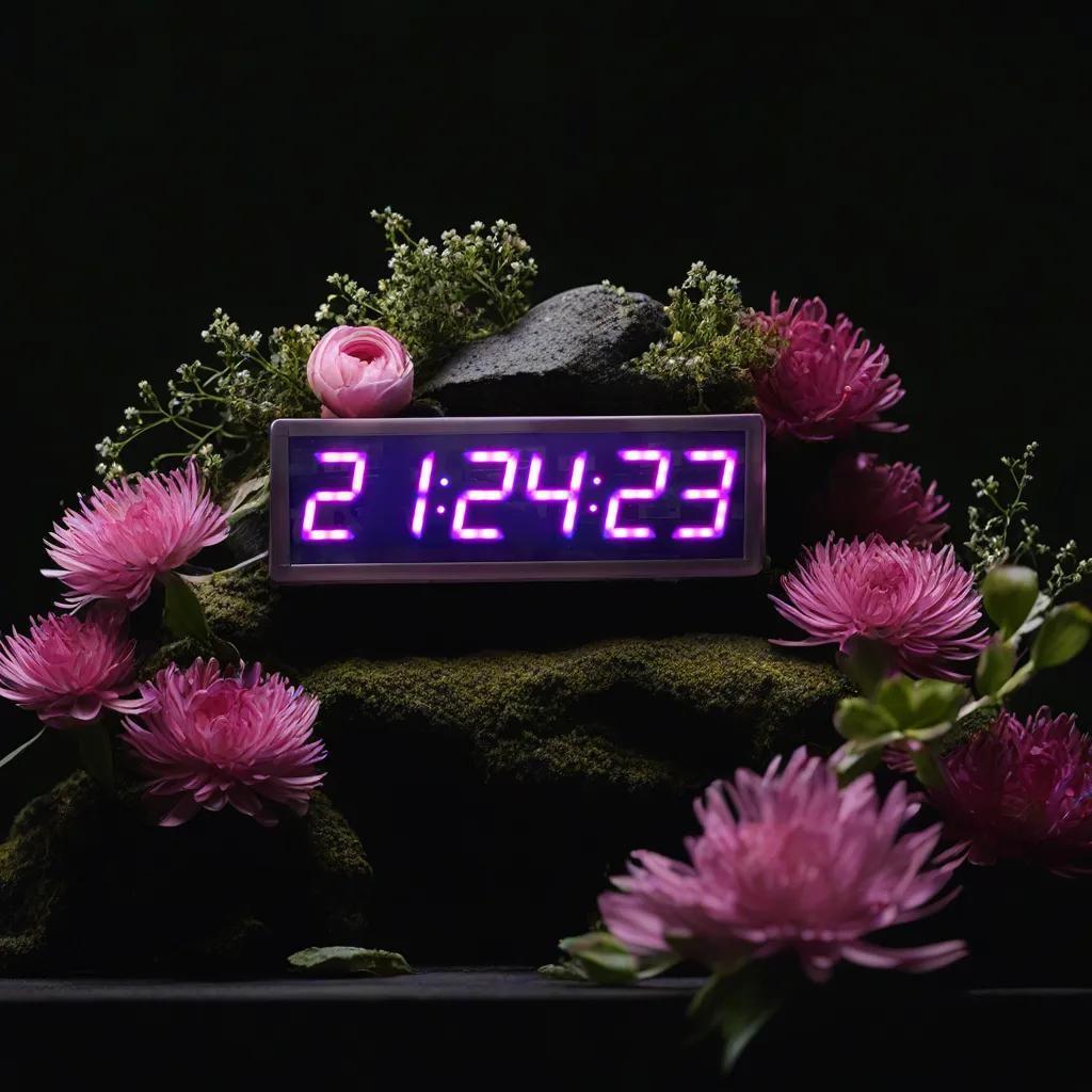 Température et humidité de l'horloge LED numérique LED - Rose (Dimensions du boîtier: 16x40 cm)