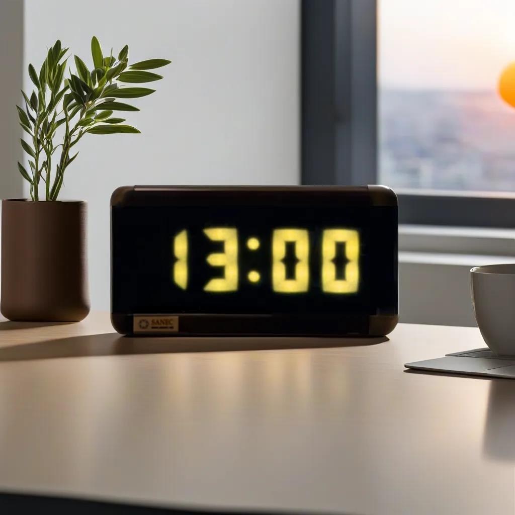 Température et humidité de l'horloge à LED numérique - Jaune (Dimensions du boîtier: 16x40 cm)