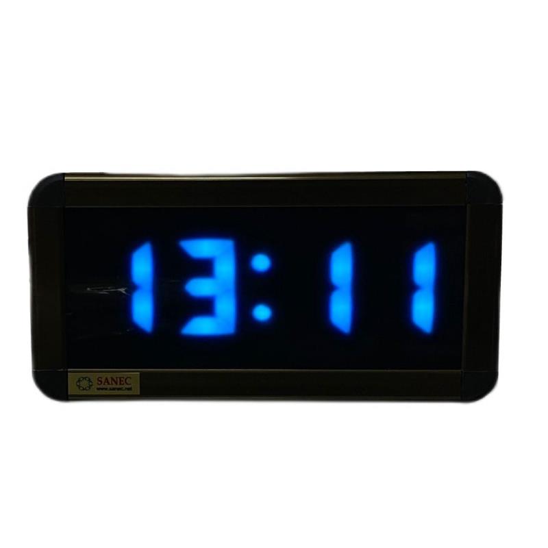 Digital LED Wall and Table Clock Temperature and Humidity - Turquoise (Case Dimensions: 7x17 cm)