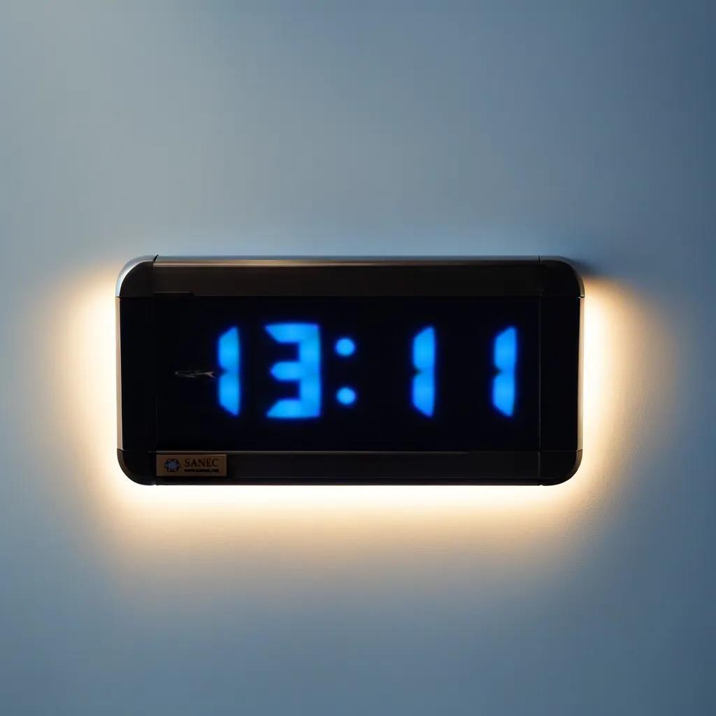 Digital LED Wall and Table Clock - Turquoise (Case Dimension: 16x40 cm)