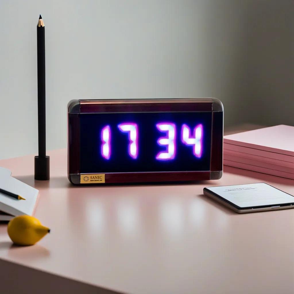 Horloge de mur et de bureau à LED numérique avec degré - rose (dimensions du boîtier: 7x17 cm)