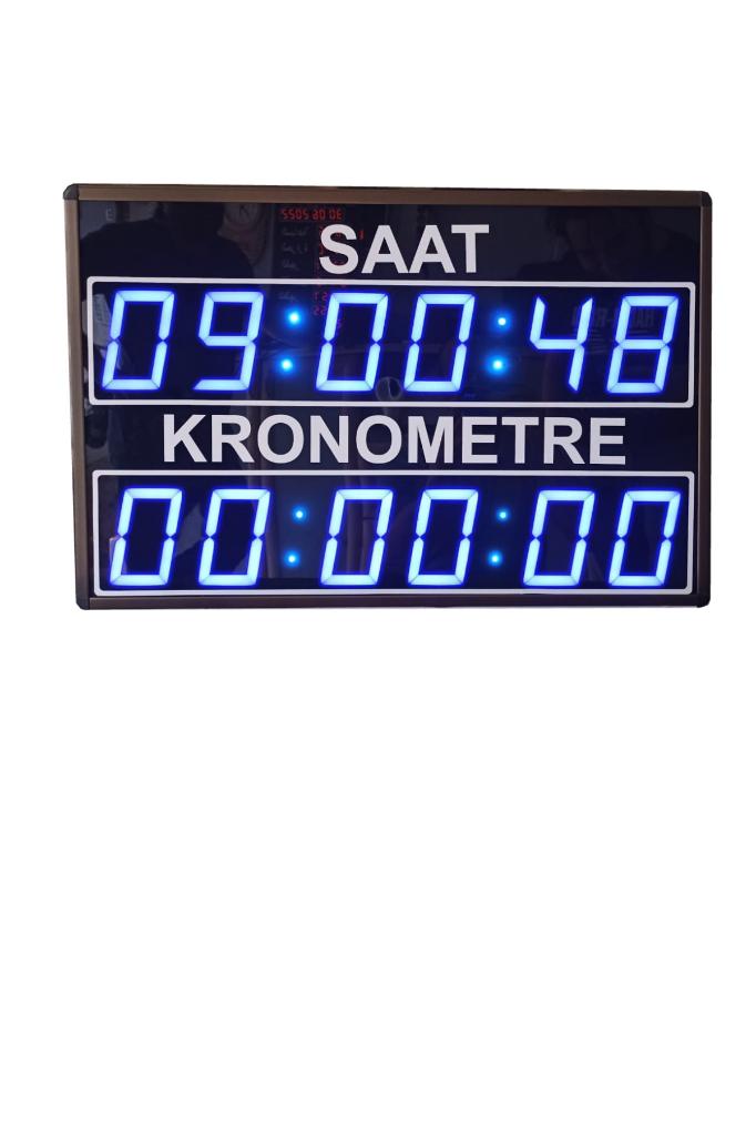 Digital Seconds Clock and Stopwatch (Case Dimensions: 40x65 cm - Blue)