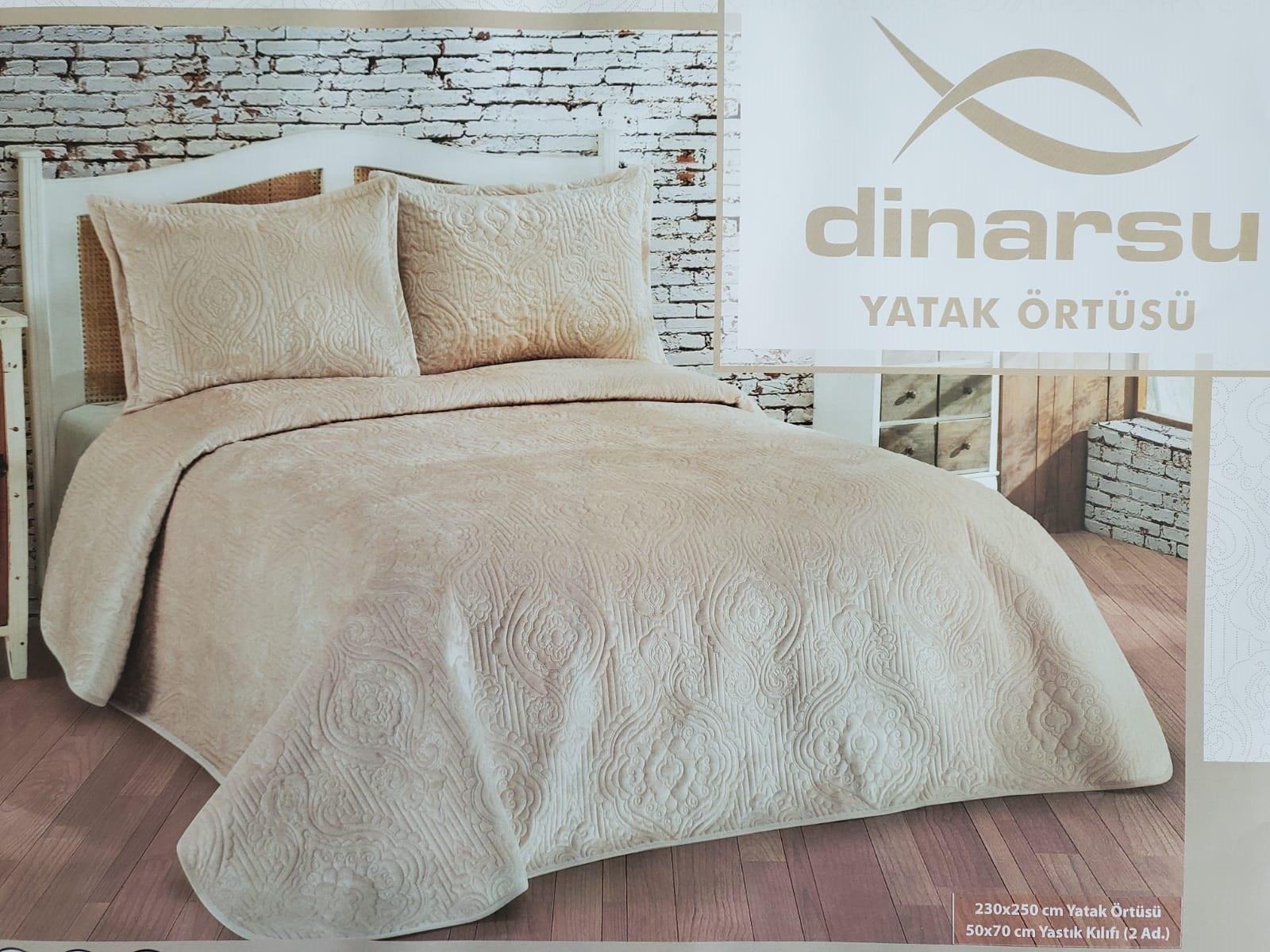 Dinarsu Bedspread Set Doble Olivia Mocha