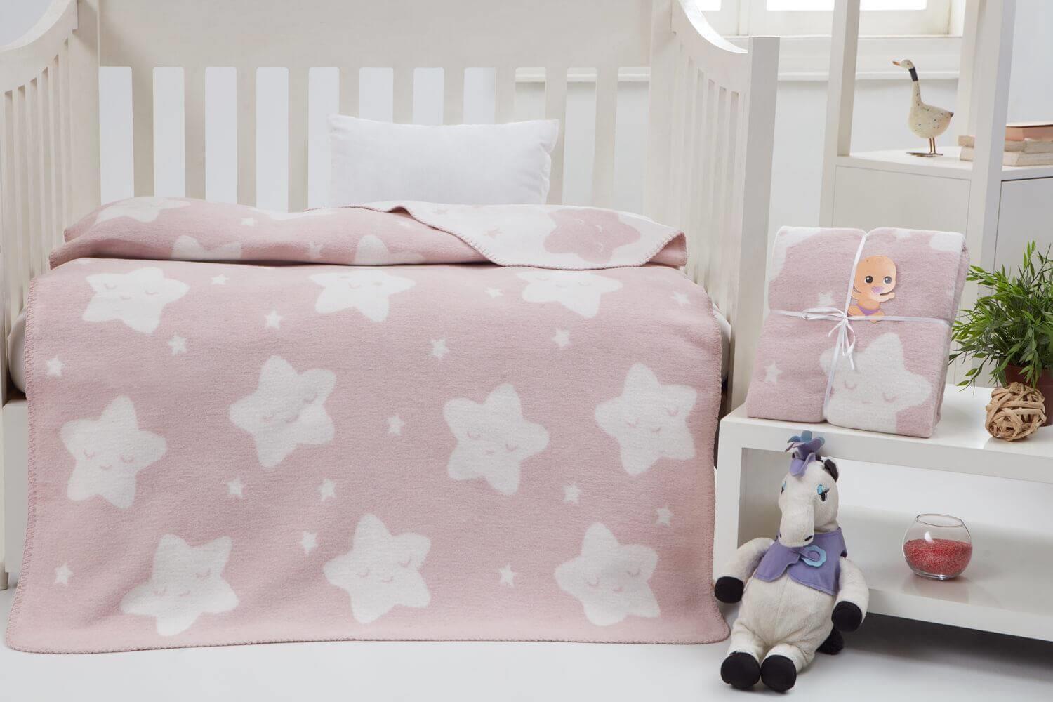 Dolce Bonita Home Cotton Baby Blanke Star Light Powder