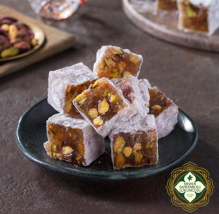 Double Roasted Turkish Delight with Pistachios – 400g (14.11 oz) - Exporgin | Türkiye Comes to You