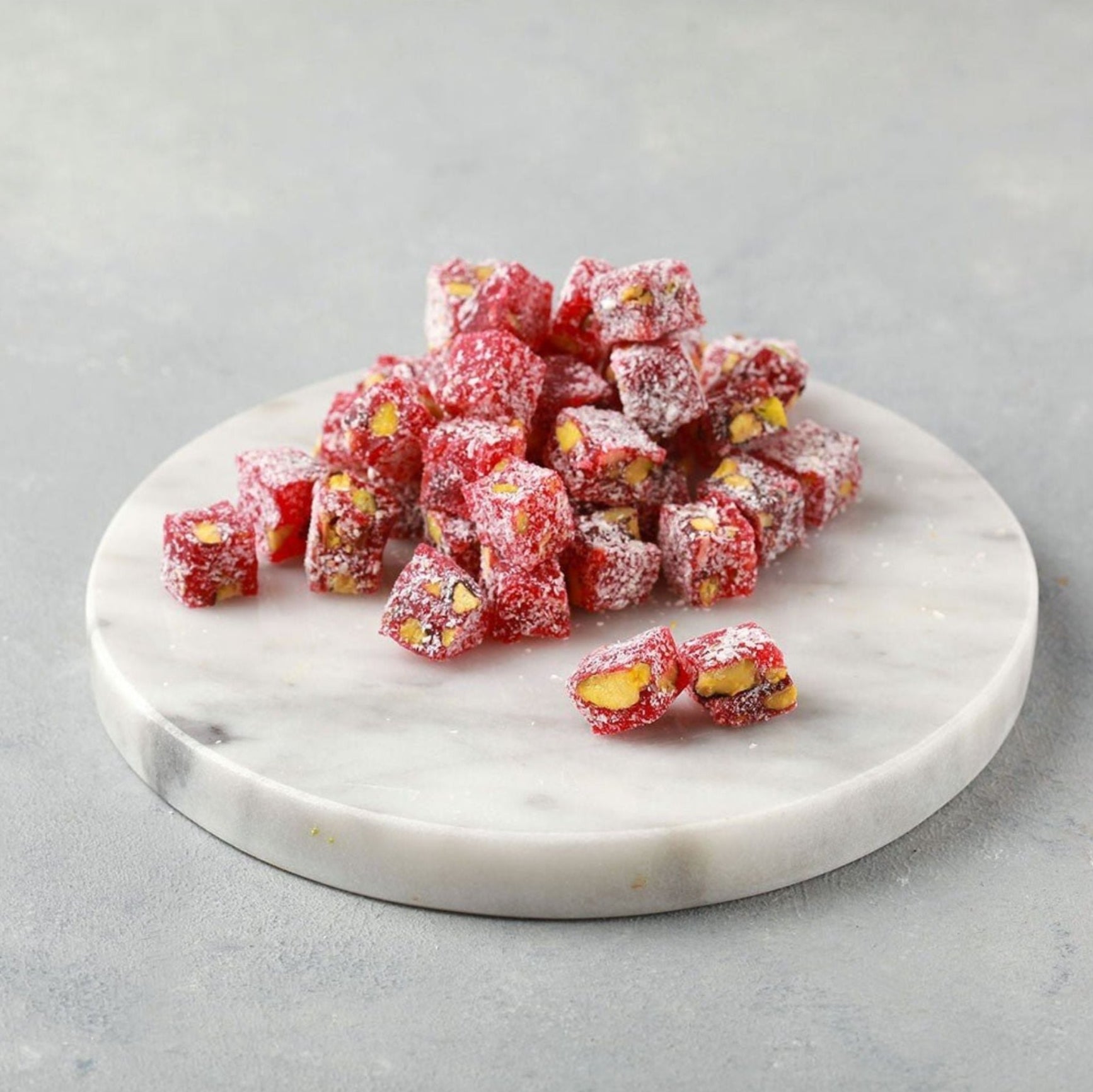 Double Roasted Turkish Delight with Pomegranate and Pistachios – Traditional Sweet Snack from Türkiye - Exporgin - Global Shopping Site