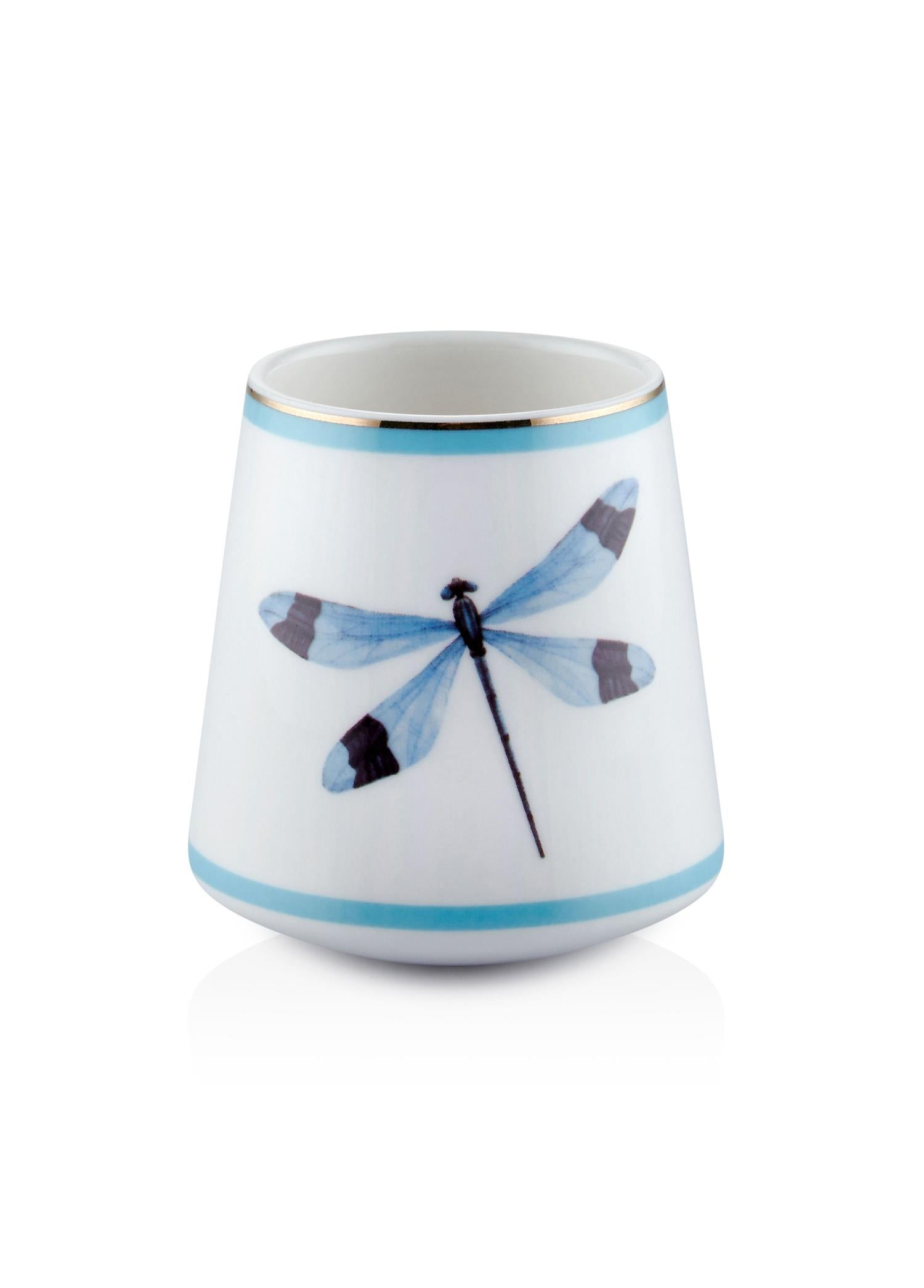 Dragonfly Blue Porcelain Mug KPA0233 180 cc