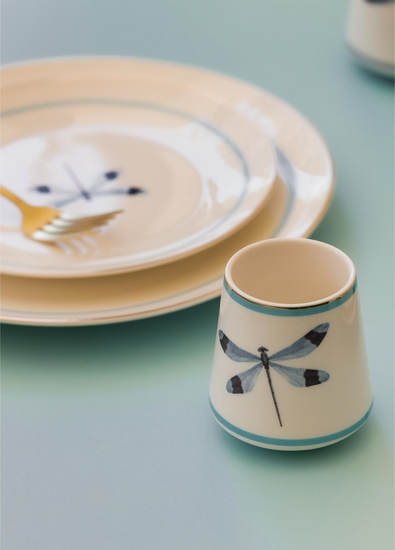 Dragonfly Blue Porcelain Mug KPA0233 180 cc