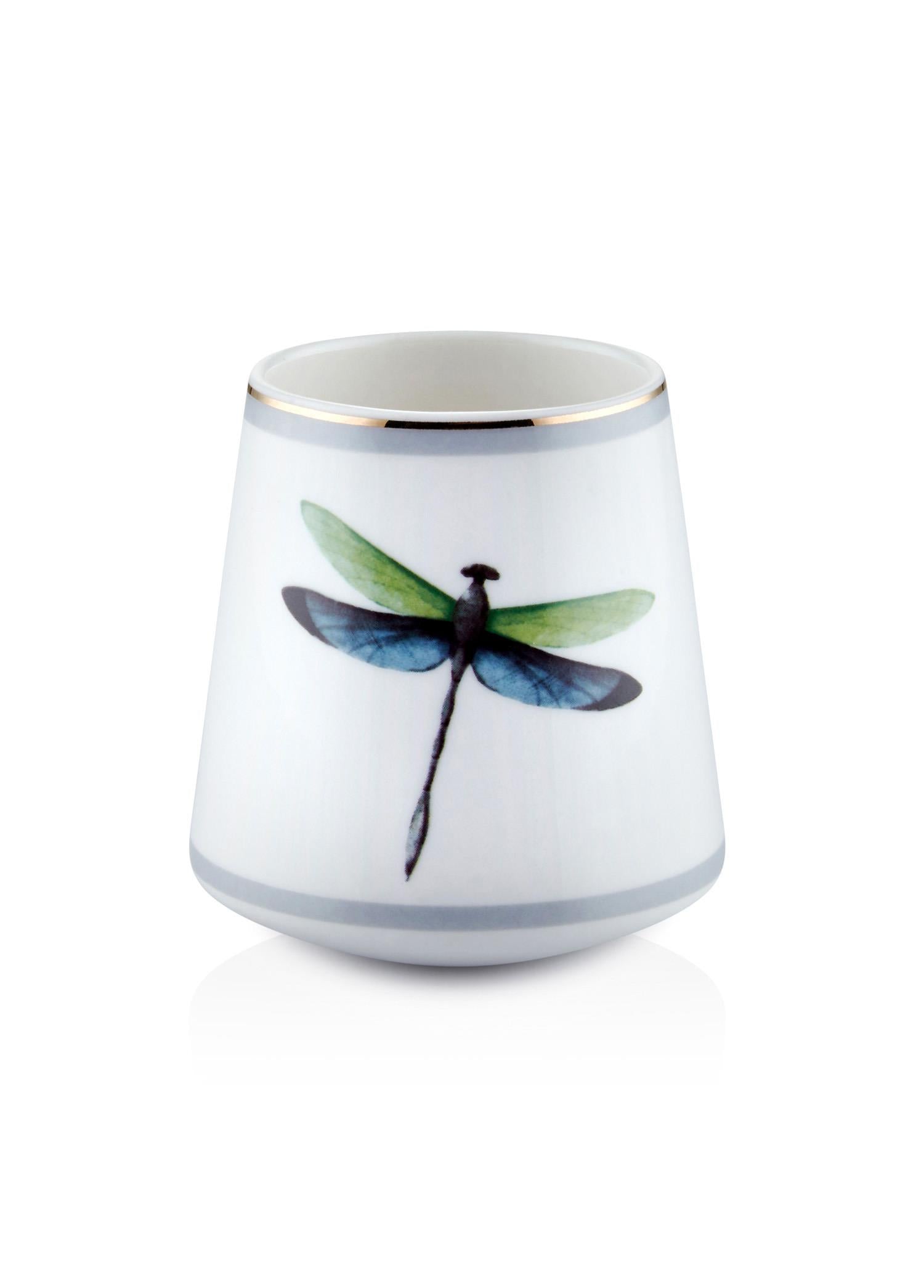 Dragonfly Green Porcelain Mug KPA0234 180 cc