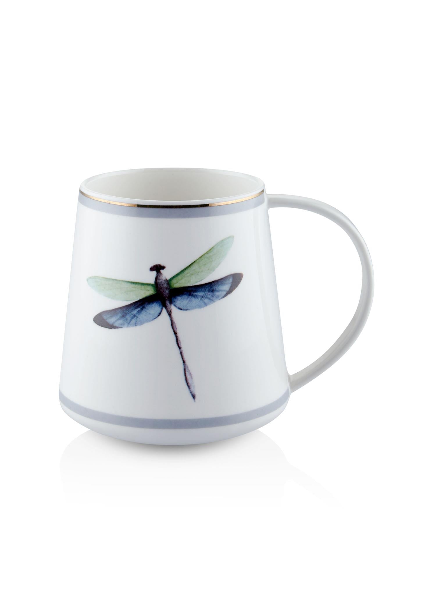 Dragonfly Green Porcelain Mug KPA0261 340 cc