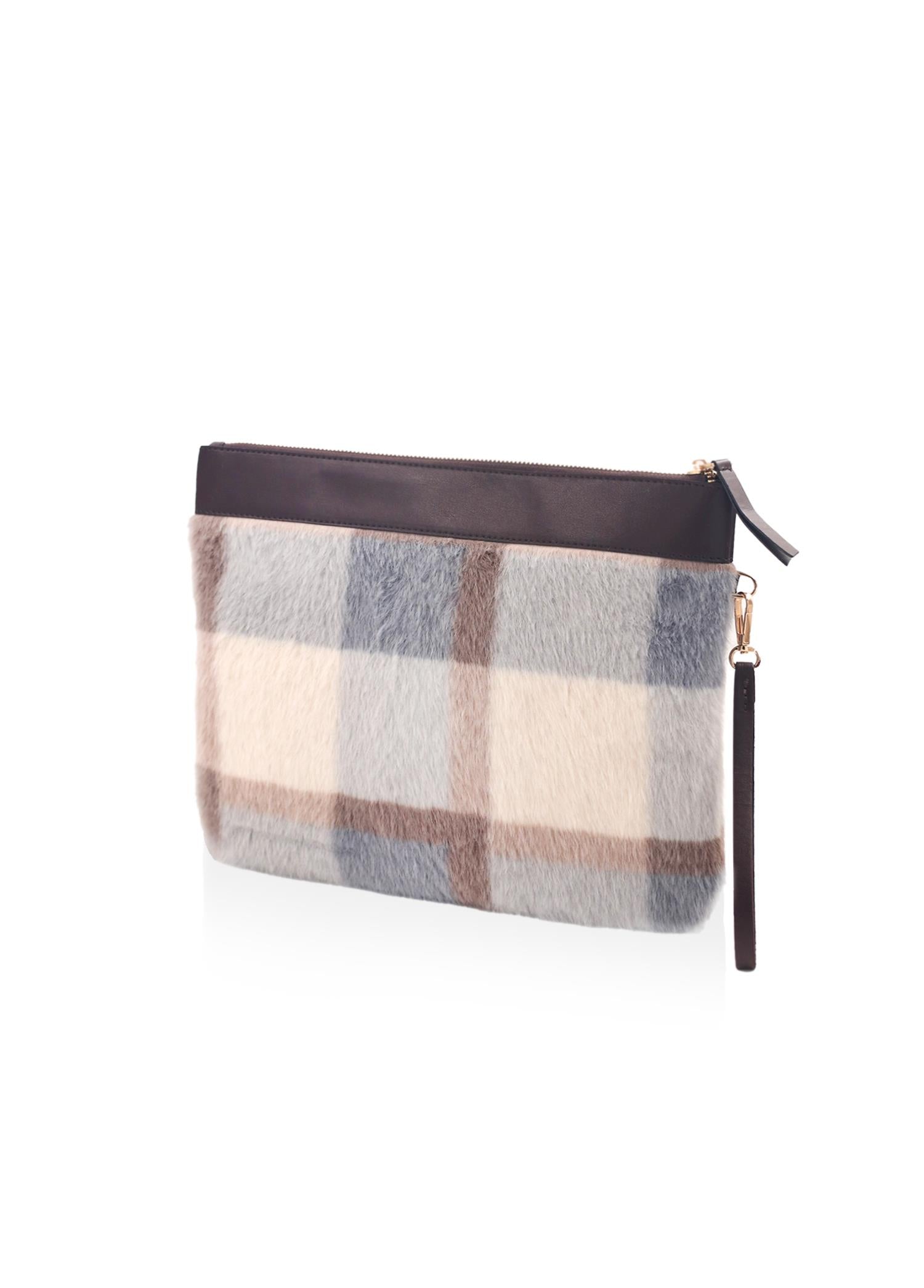 Plaid Clutch Bag 26x33 cm