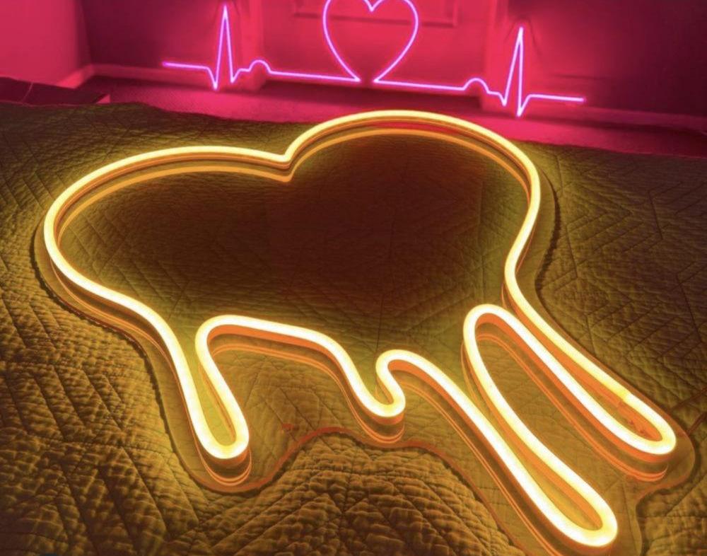 Melting Heart Neon Light Transparent Plexiglass