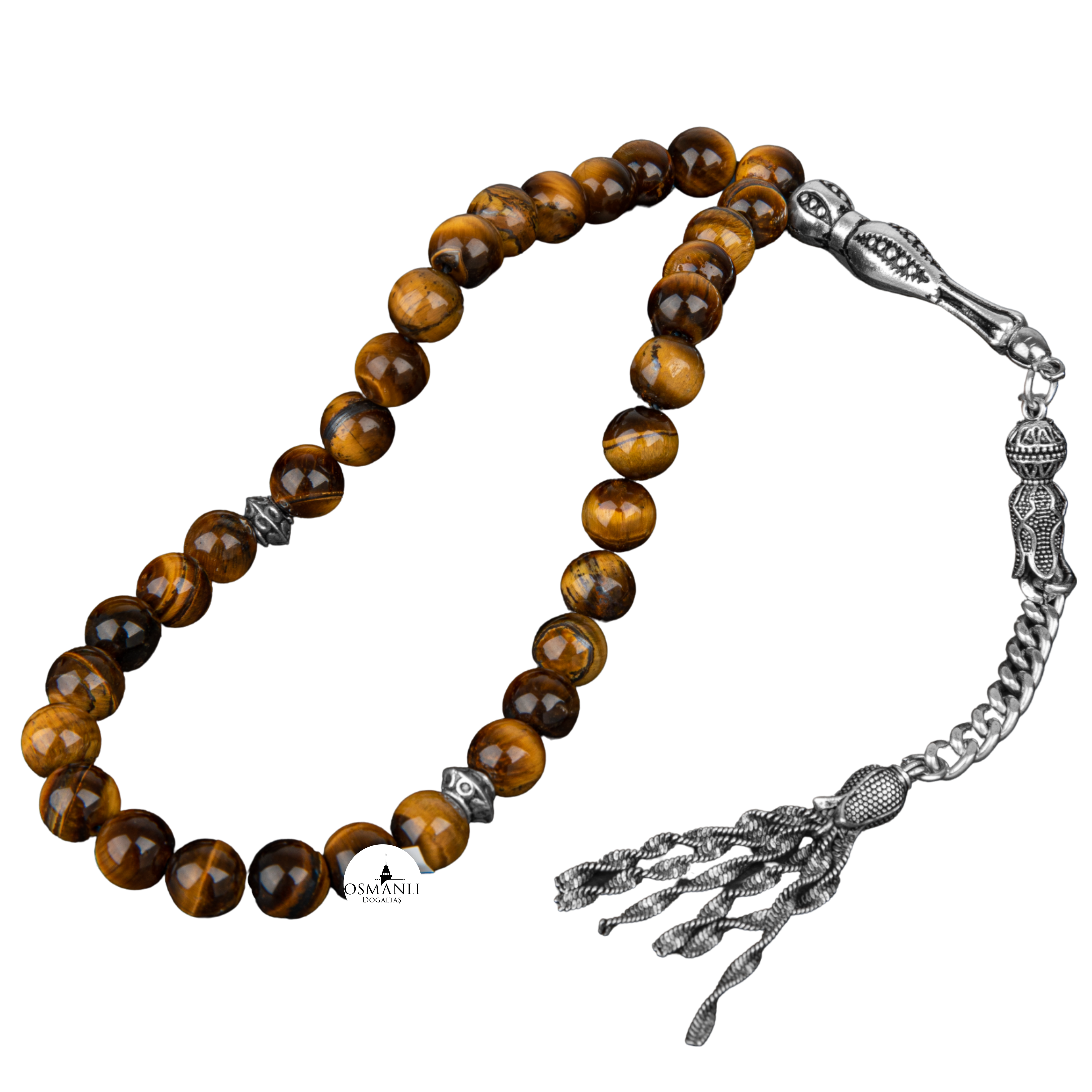 Tiger Eye Natural Stone Oración Beads 33 - 8 mm