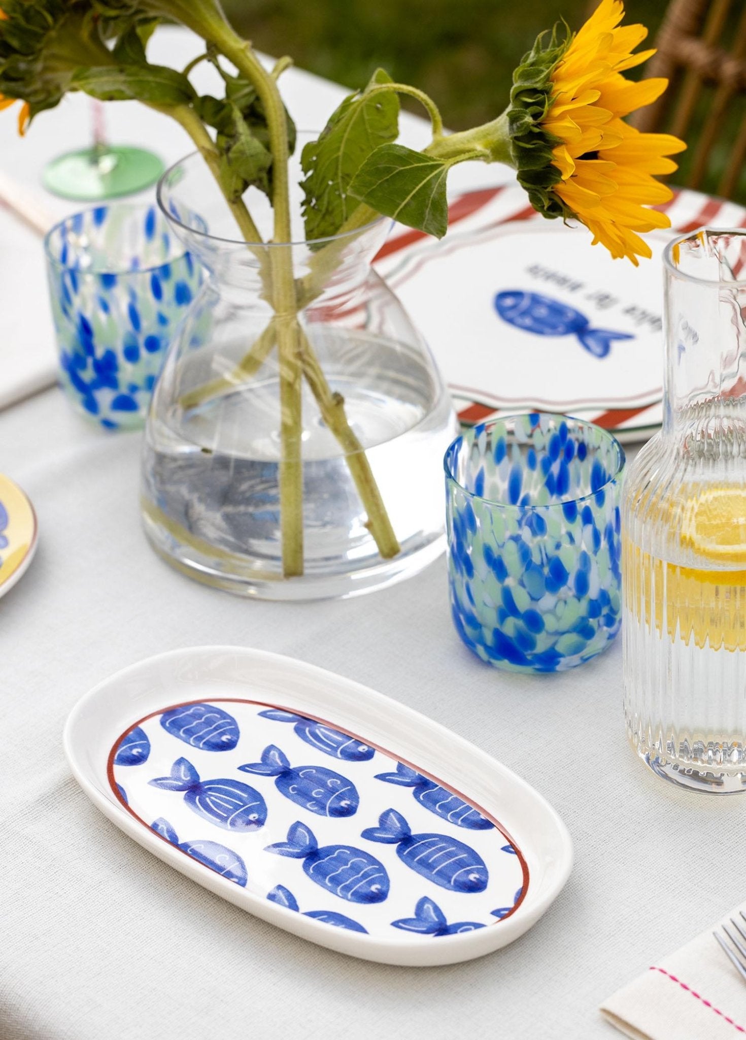 Fish Oval Service 2 Pieces 26 cm - Exporgin - Global Shopping Site