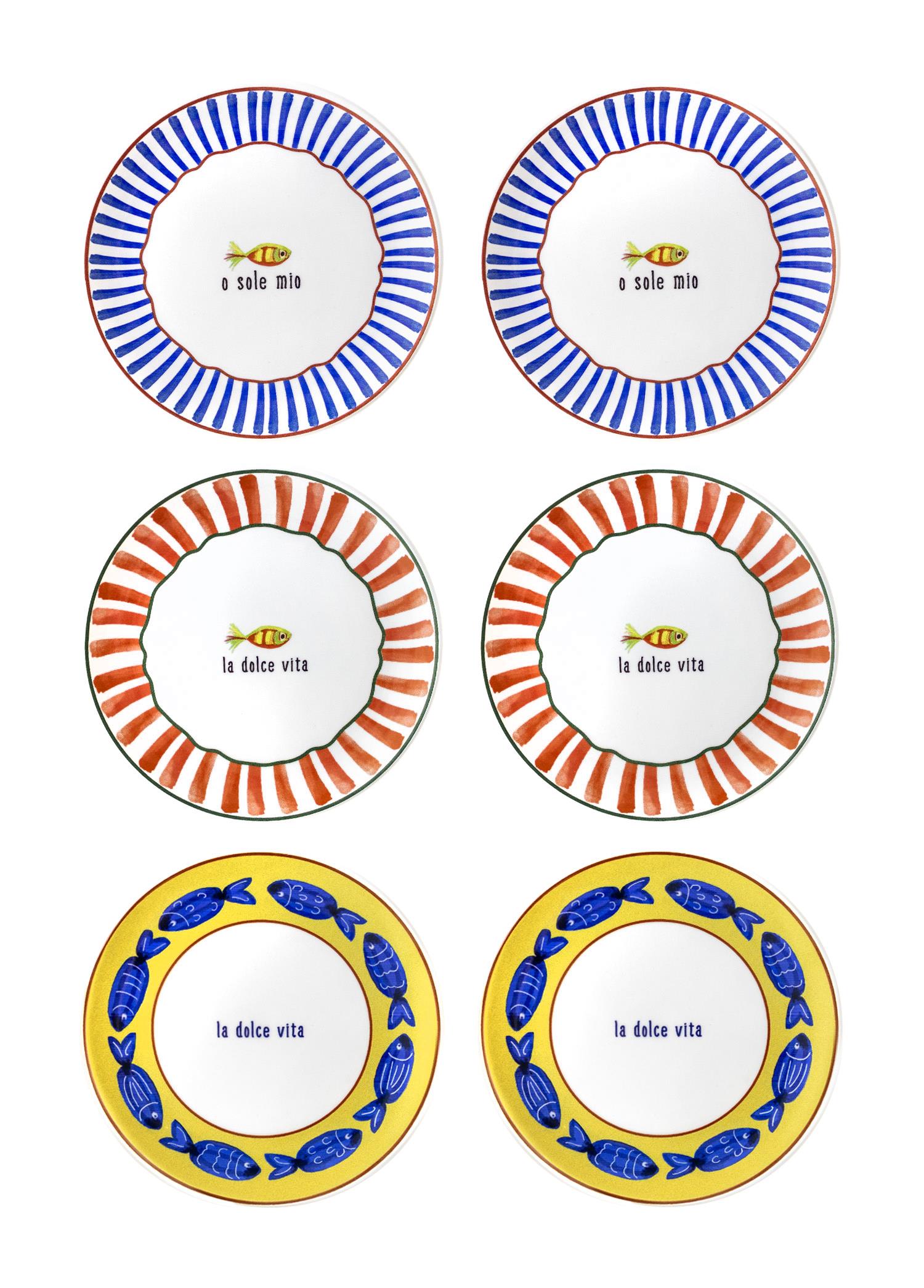 Fish Cake Plate Set of 6 19 cm