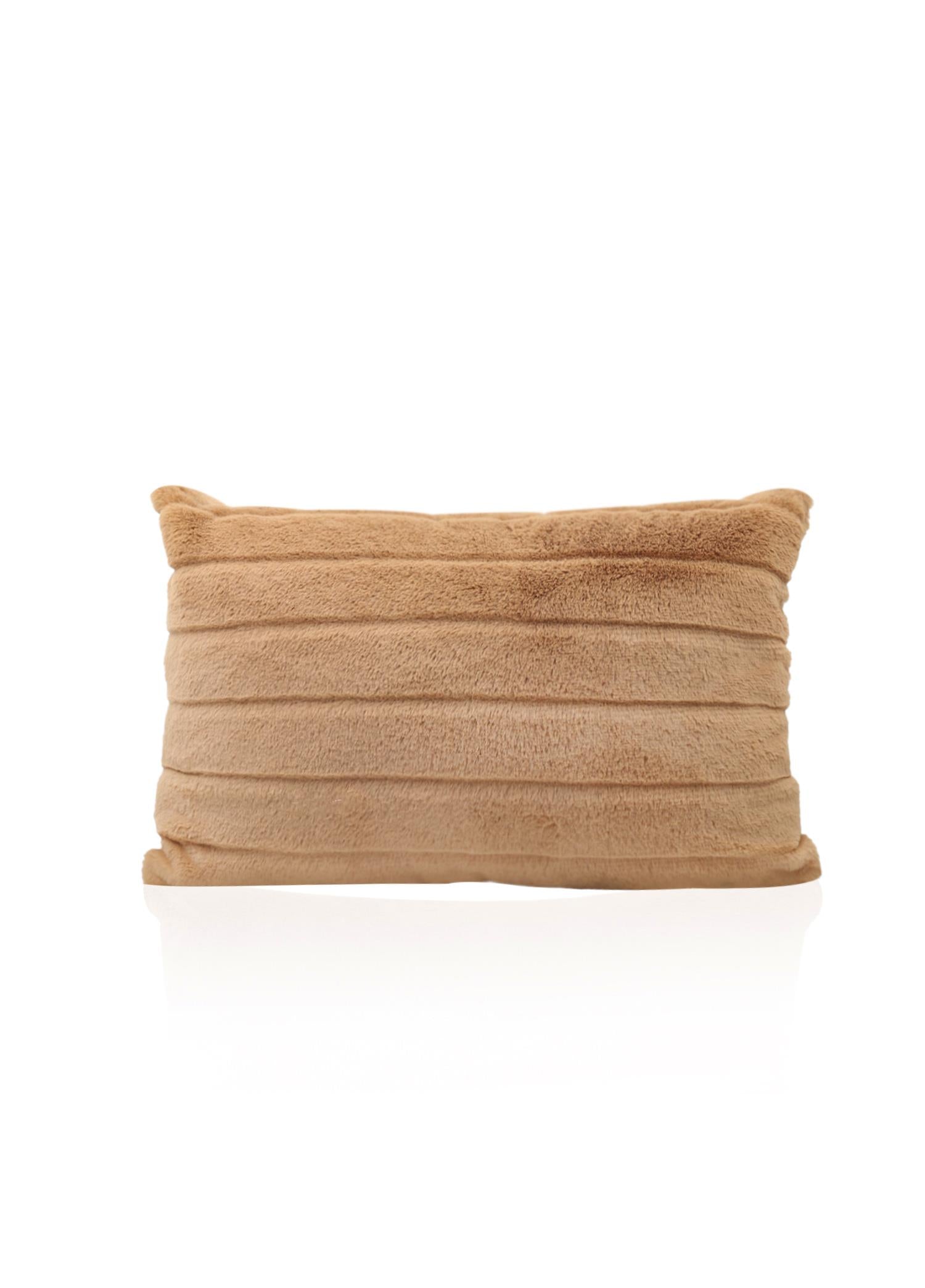 Corduroy Plush Cushion Brown 37x55 cm