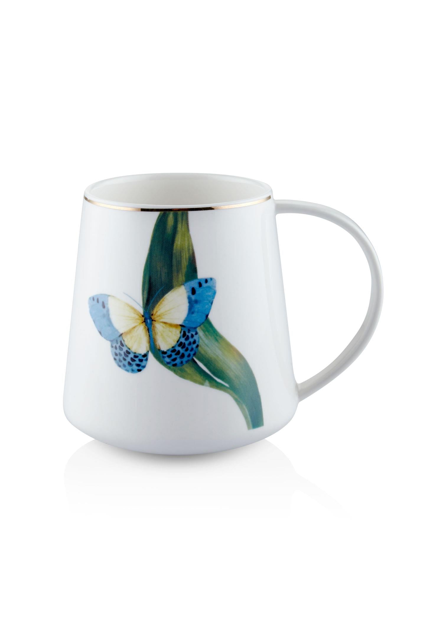 Folium Blue Porcelain Mug KPA0262 340 cc