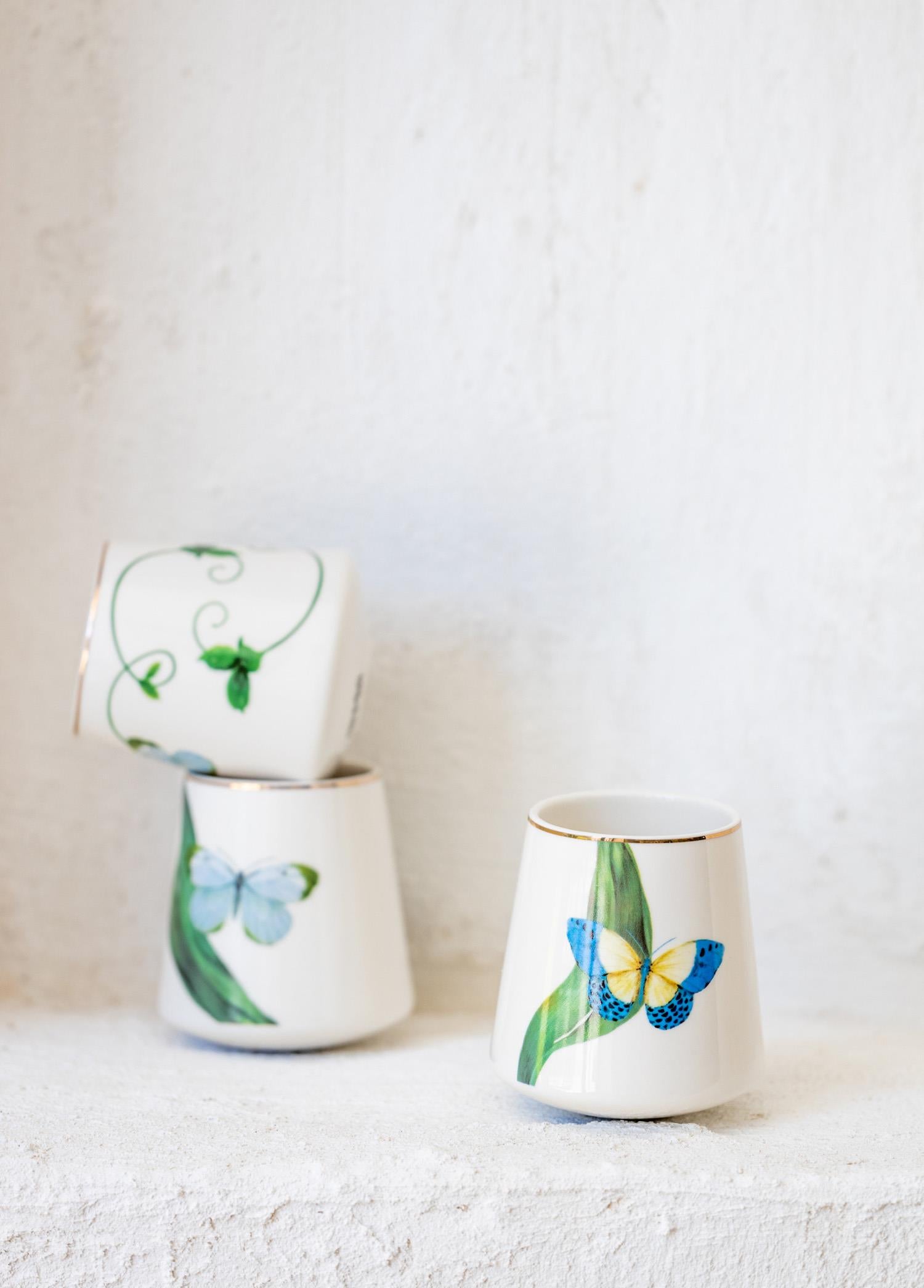 Folium Blue Porcelain Mug KPA0235 180 cc