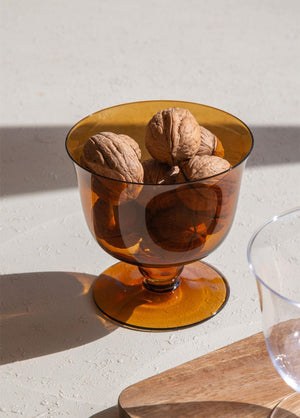 Footed Dessert Bowl Amber 11x10 cm - Exporgin | Türkiye Comes to You