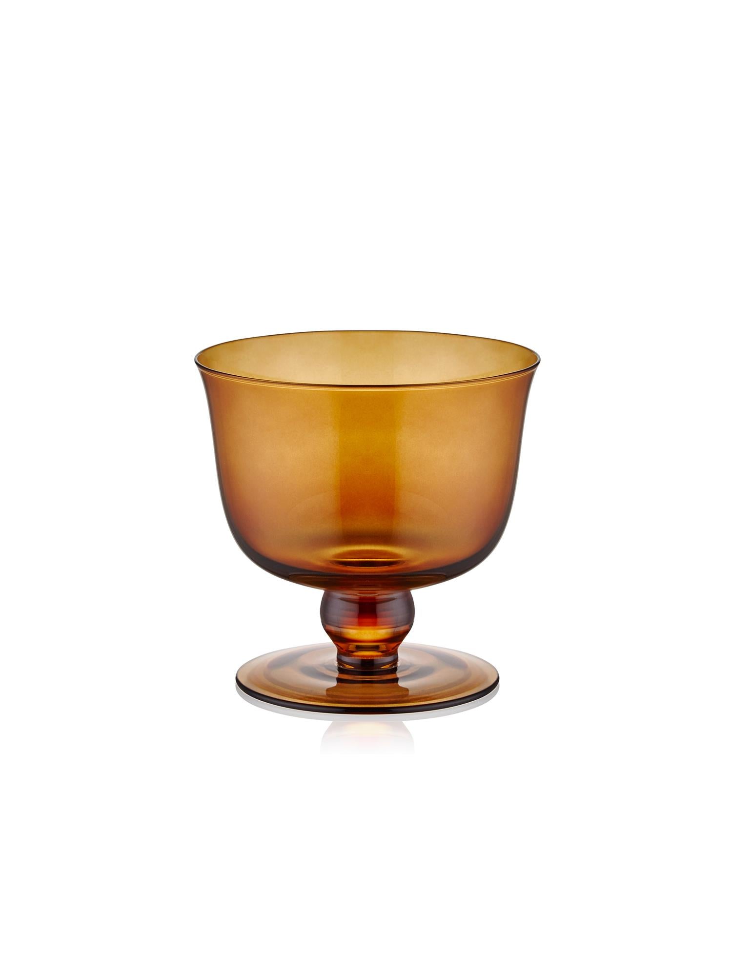 Footed Dessert Bowl Amber 11x10 cm - Exporgin | Türkiye Comes to You