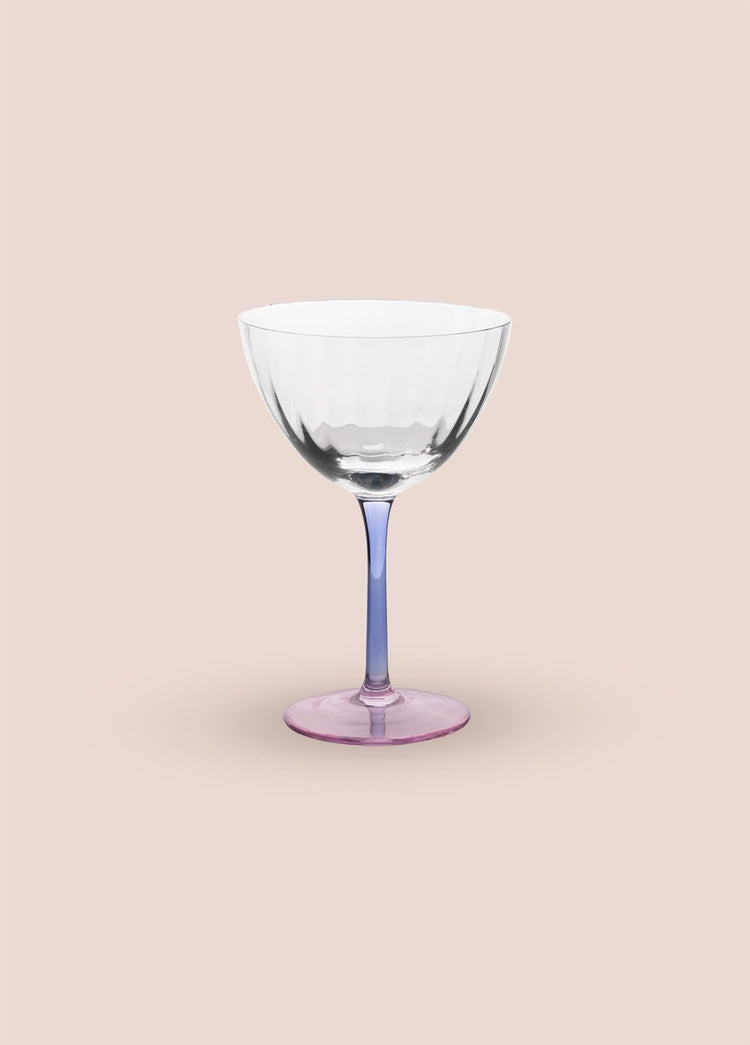 Footed Glass Ice Cream Bowl Blue Pink 240 ml - Exporgin | Global Shopping Site