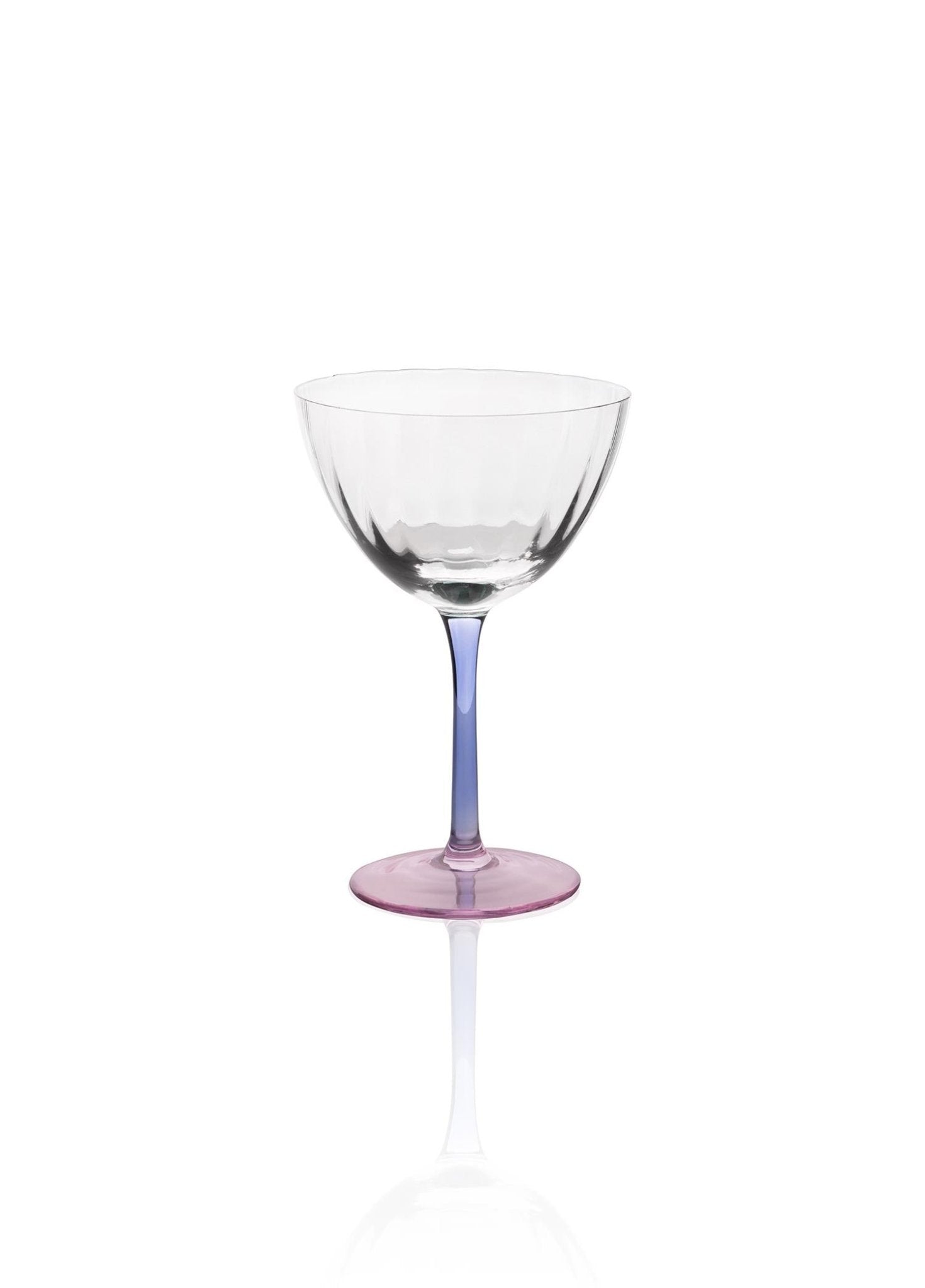 Footed Glass Ice Cream Bowl Blue Pink 240 ml - Exporgin | Global Shopping Site