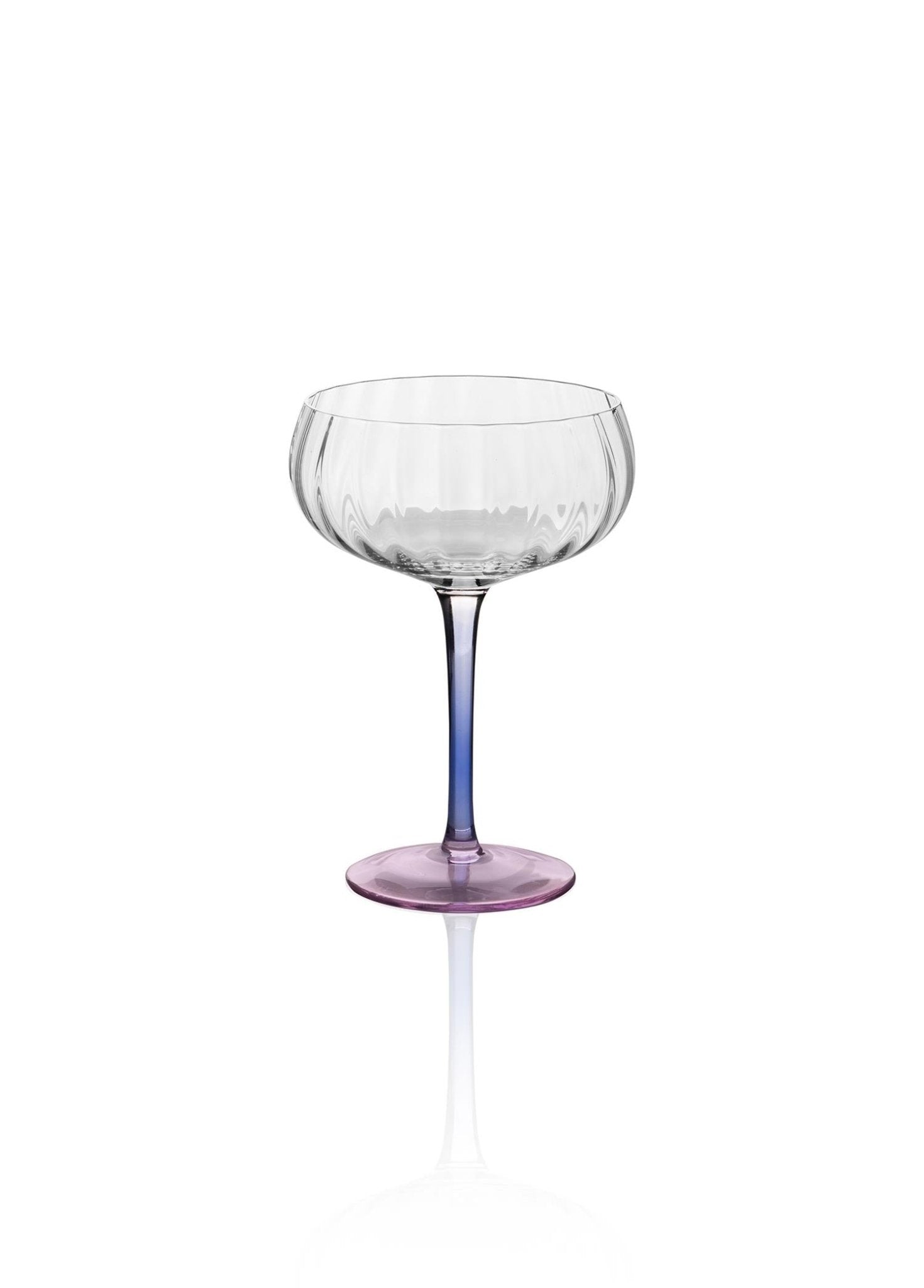 Footed Glass Ice Cream Bowl Blue Pink 280 ml - Exporgin | Global Shopping Site