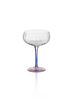 Footed Glass Ice Cream Bowl Blue Pink 280 ml - Exporgin | Global Shopping Site