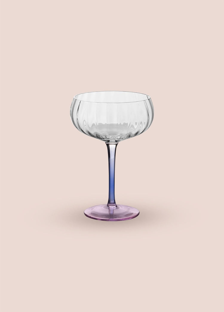 Footed Glass Ice Cream Bowl Blue Pink 280 ml - Exporgin | Global Shopping Site