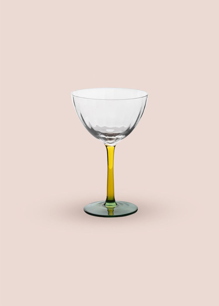 Footed Glass Ice Cream Bowl Yellow Green 240 ml - Exporgin | Global Shopping Site