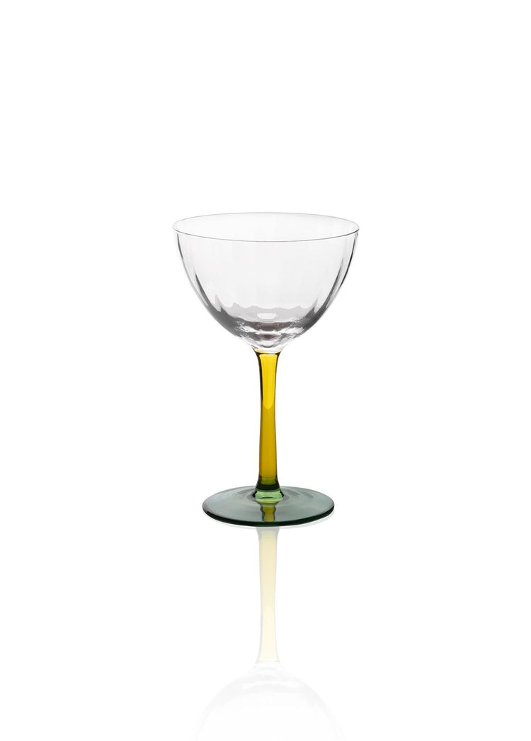 Footed Glass Ice Cream Bowl Yellow Green 240 ml - Exporgin | Global Shopping Site