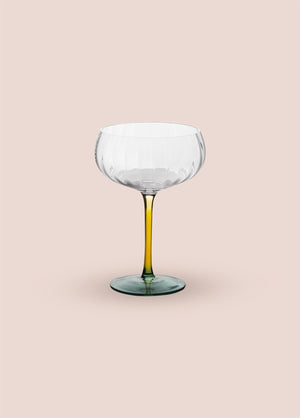 Footed Glass Ice Cream Bowl Yellow Green 280 ml - Exporgin | Global Shopping Site