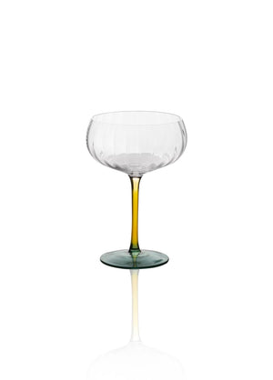 Footed Glass Ice Cream Bowl Yellow Green 280 ml - Exporgin | Global Shopping Site