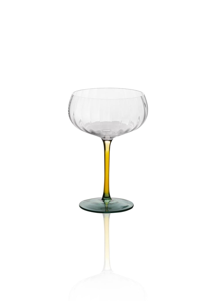 Footed Glass Ice Cream Bowl Yellow Green 280 ml - Exporgin | Global Shopping Site
