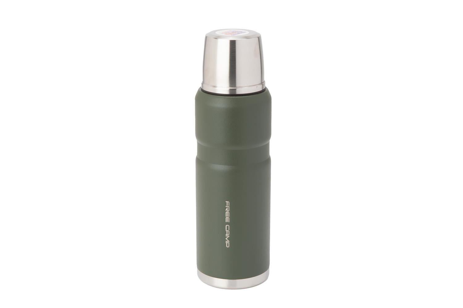 FreeCamp Nevada 1-Liter Thermos | Stylish Green | 24-Hour Heat Retention | Perfect for Camping and Picnics