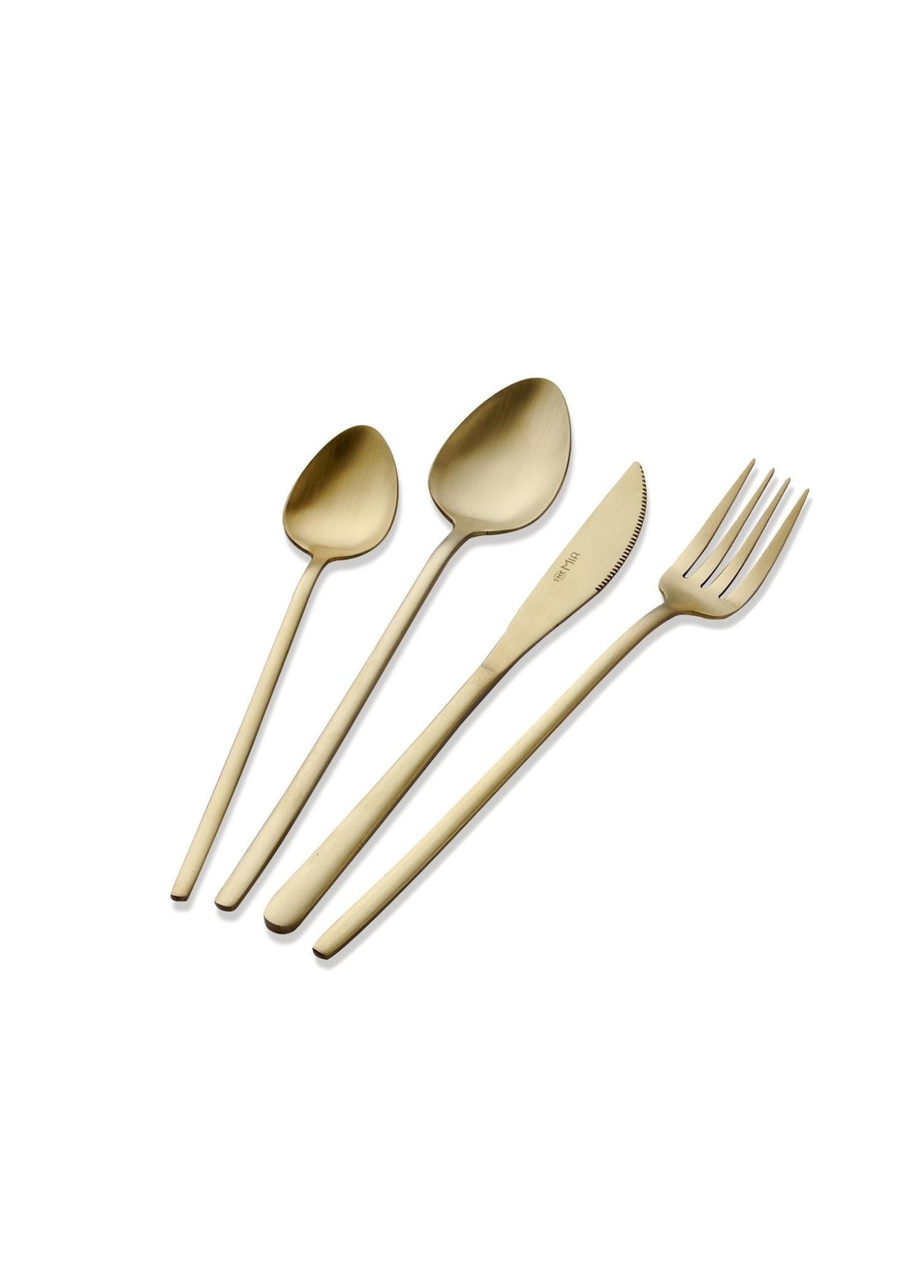 Giallo Cutlery Set Matt Gold 24 Pieces - Exporgin | Türkiye Comes to You