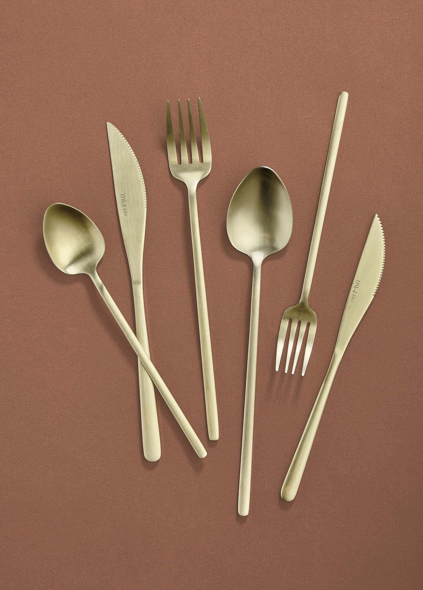 Giallo Cutlery Set Matt Gold 36 Pieces - Exporgin | Türkiye Comes to You
