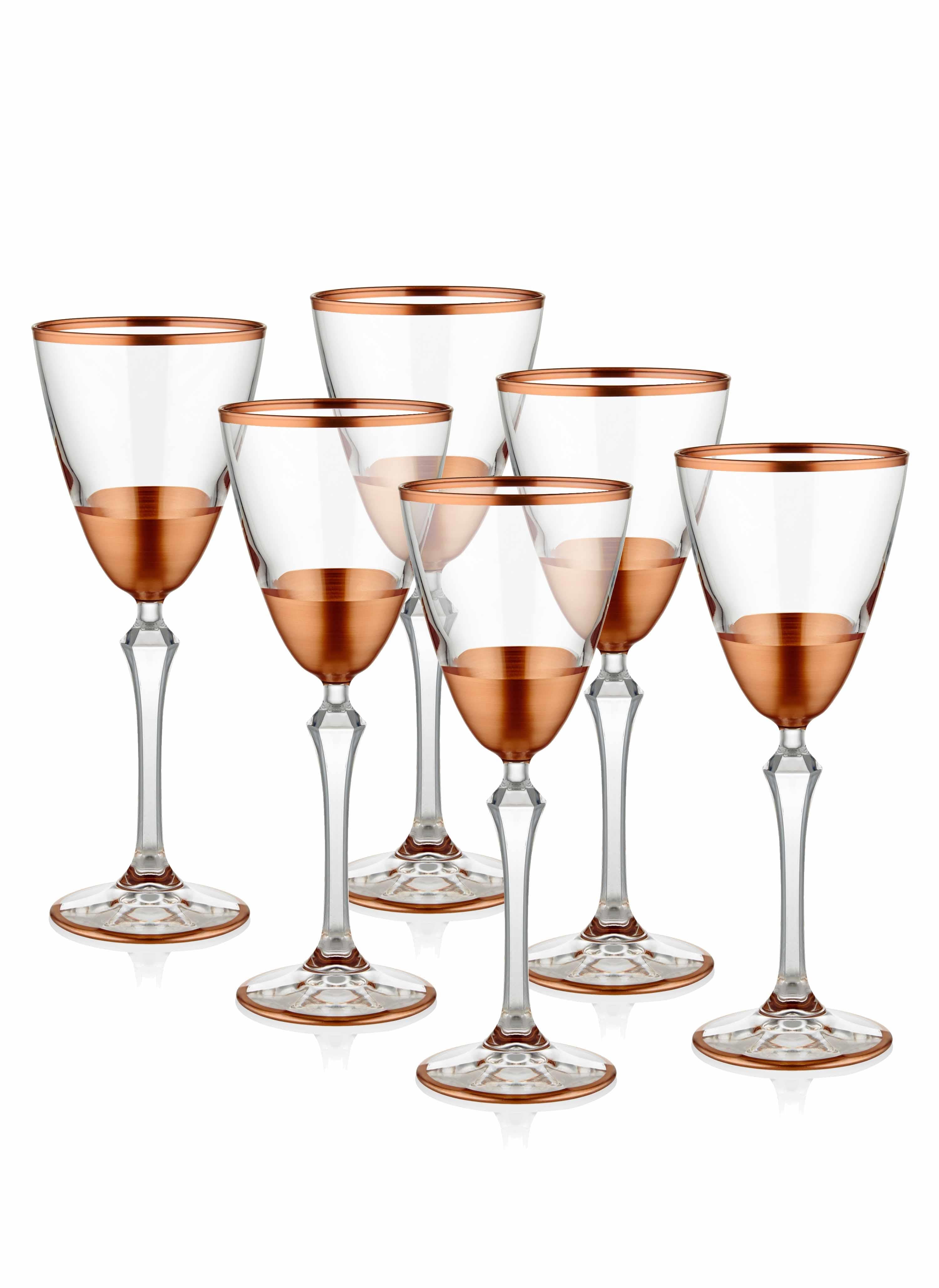 Glam Wine Glass Copper 6 Pieces