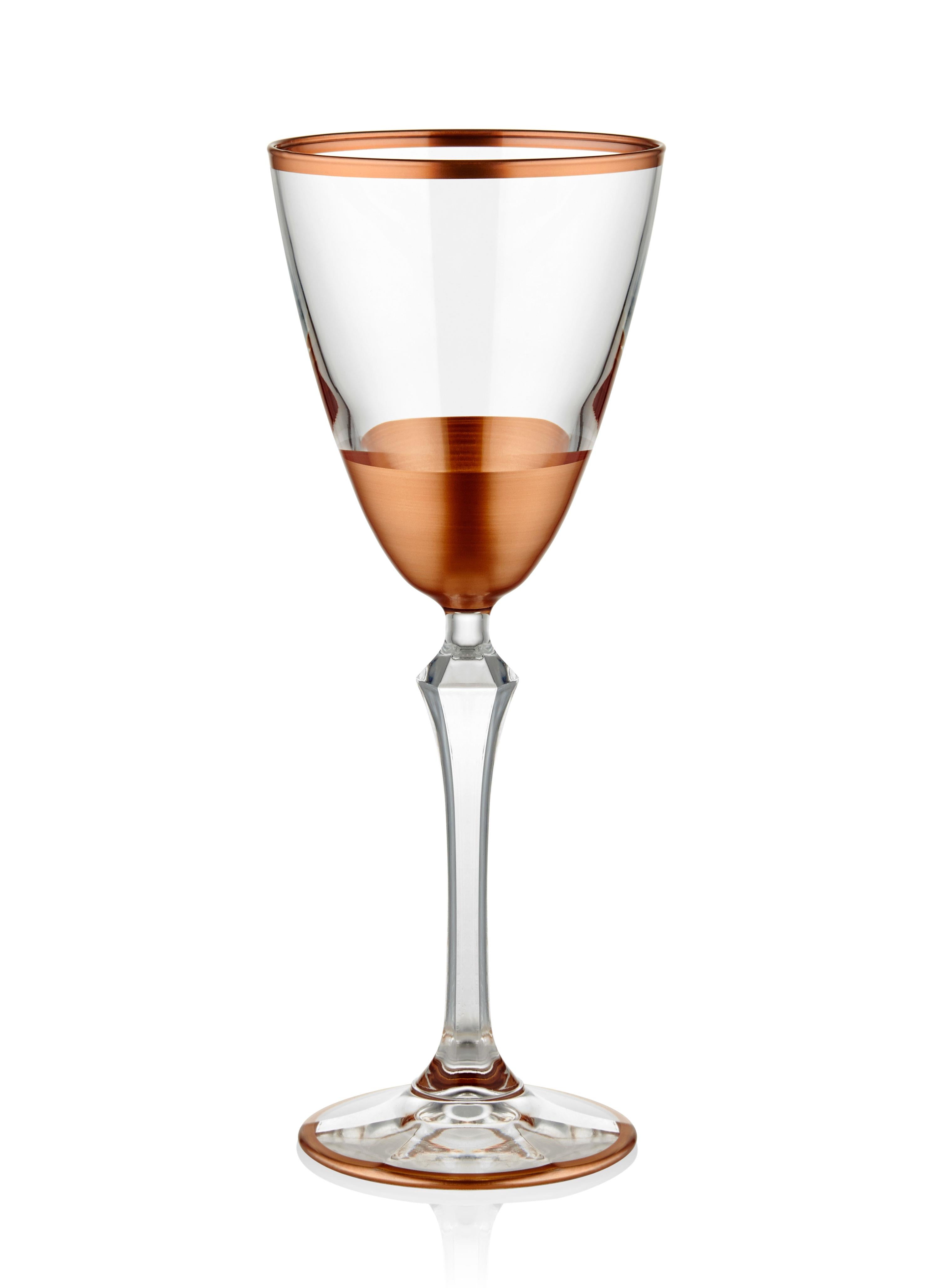 Glam Wine Glass Copper 6 Pieces