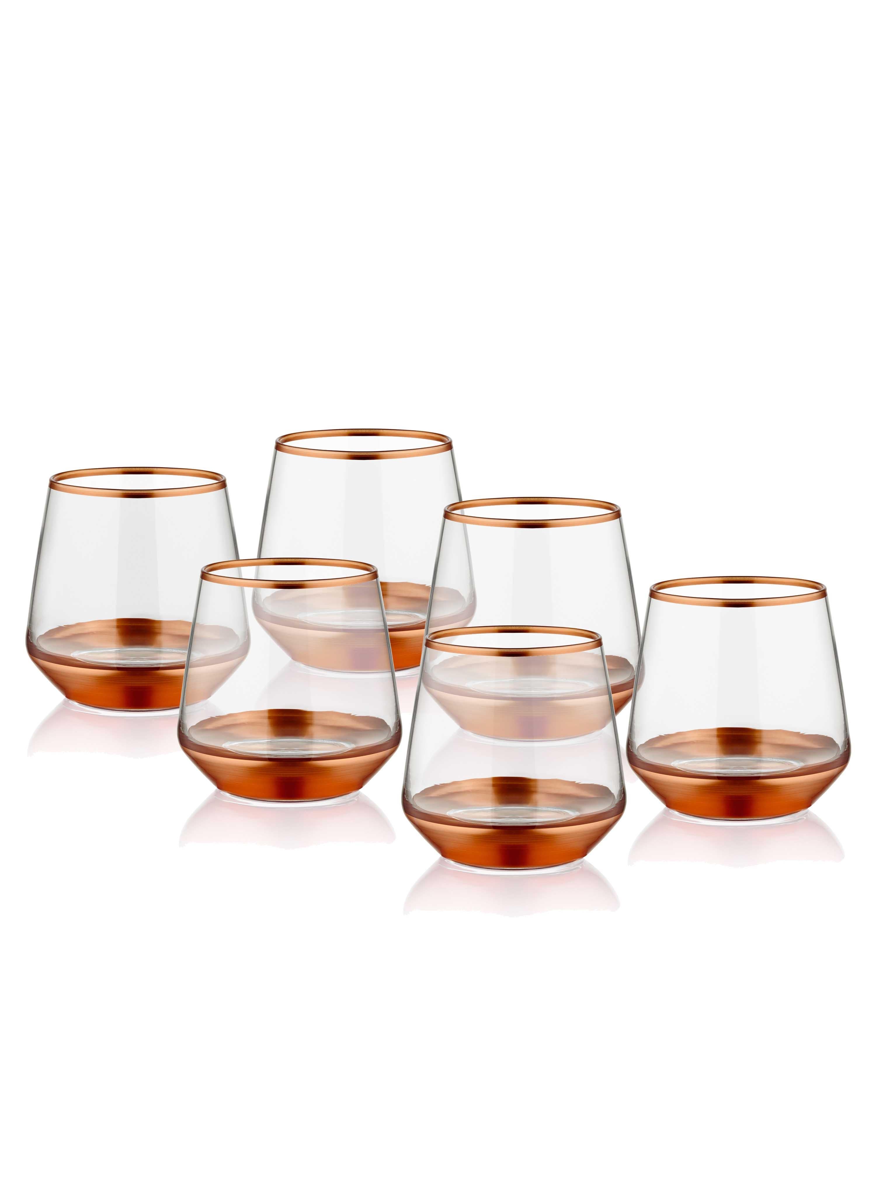 Glam Water Glass Short Copper 6 Pieces GLM0011