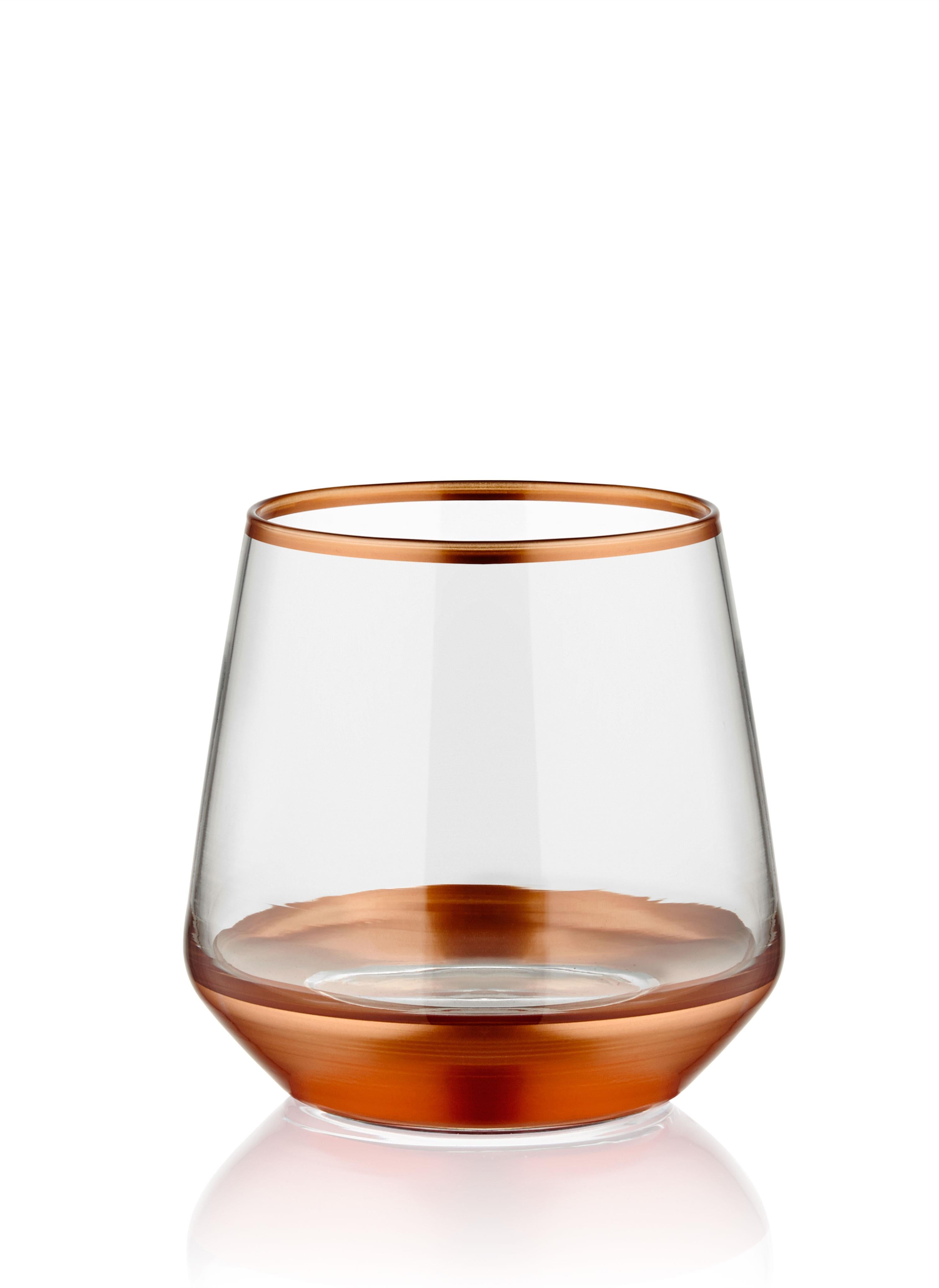 Glam Water Glass Short Copper 6 Pieces GLM0011