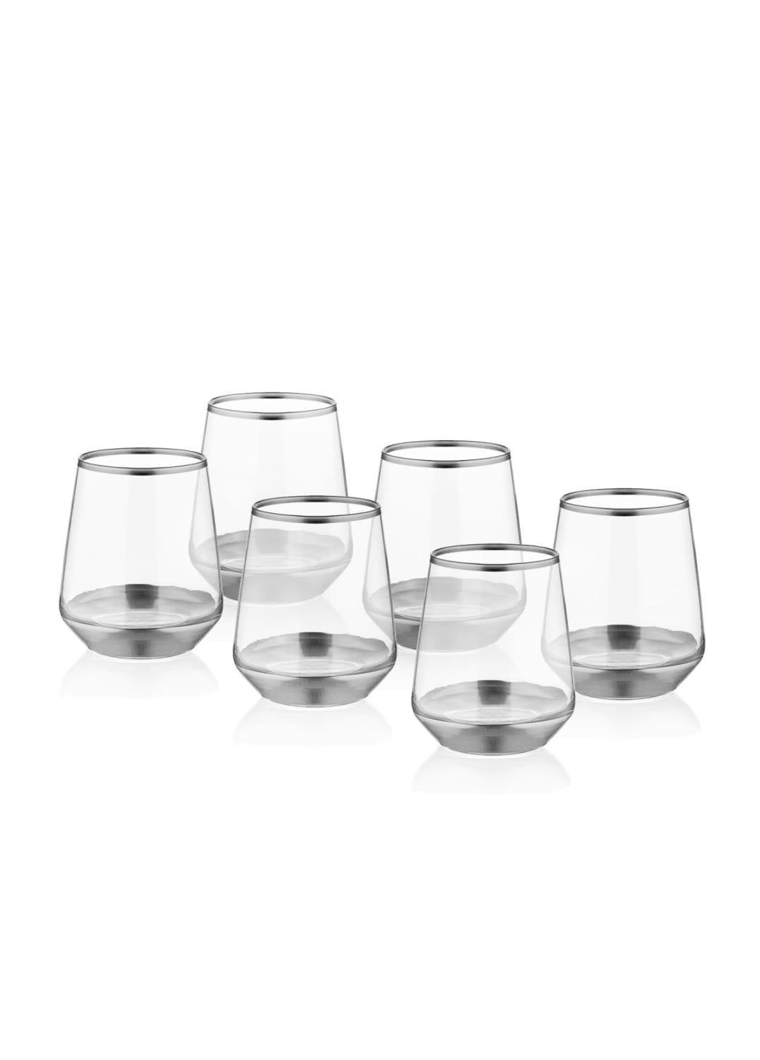 Glam Water Glass Short Silver 6 Pieces GLM0051