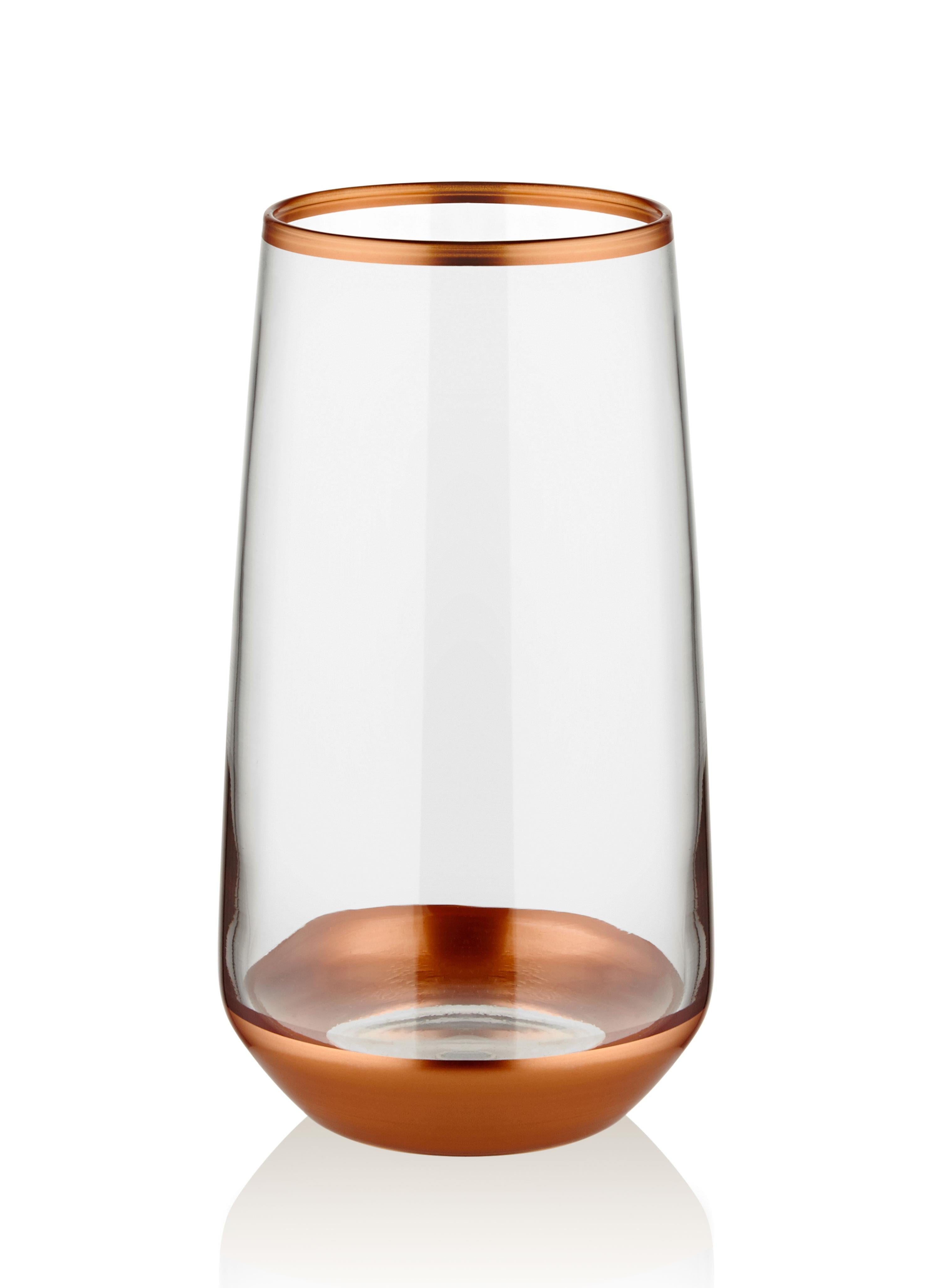 Glam Water Glass Long Copper 6 Pieces