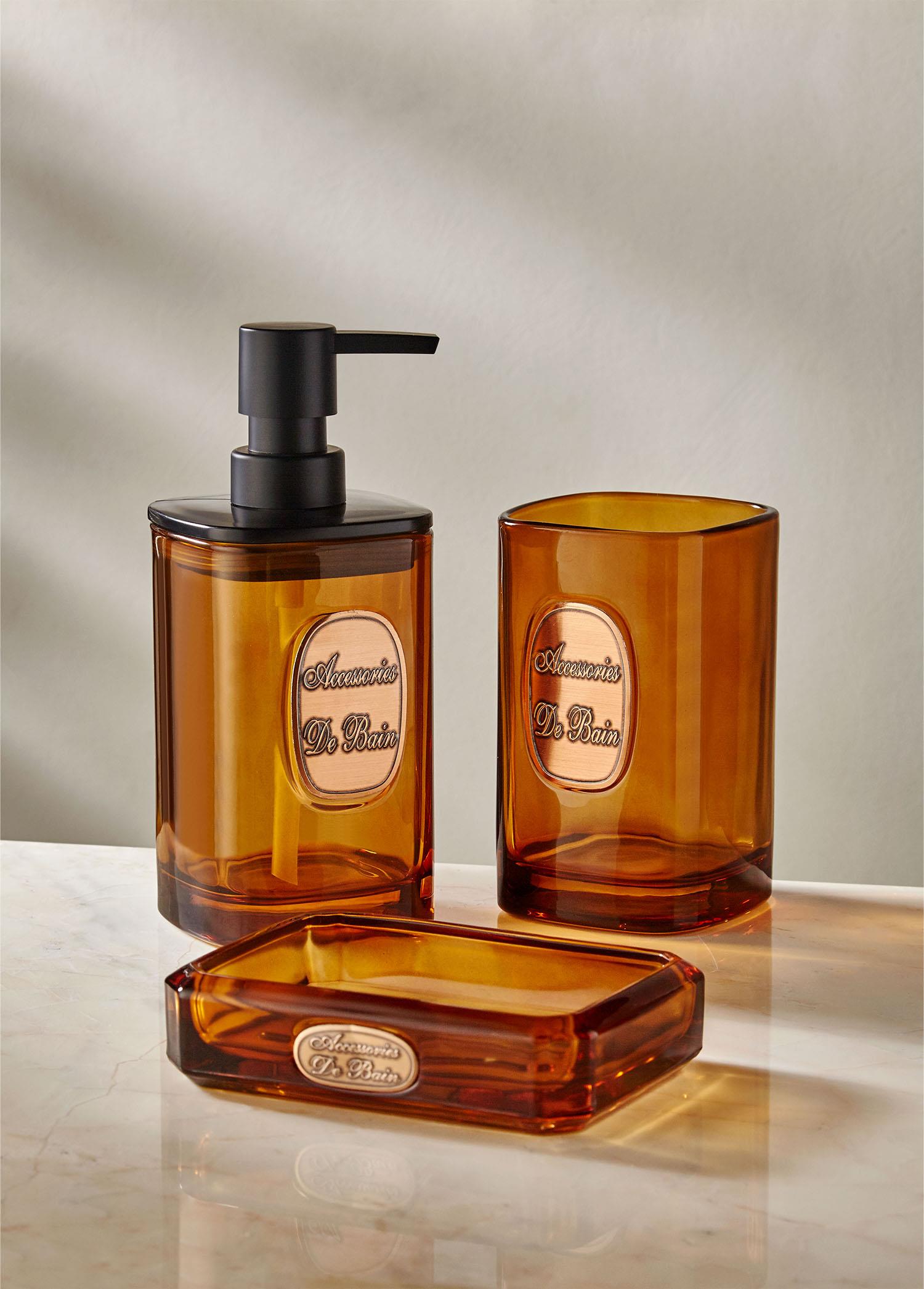 Globe Bathroom Set 3 Pieces Amber 330 ml