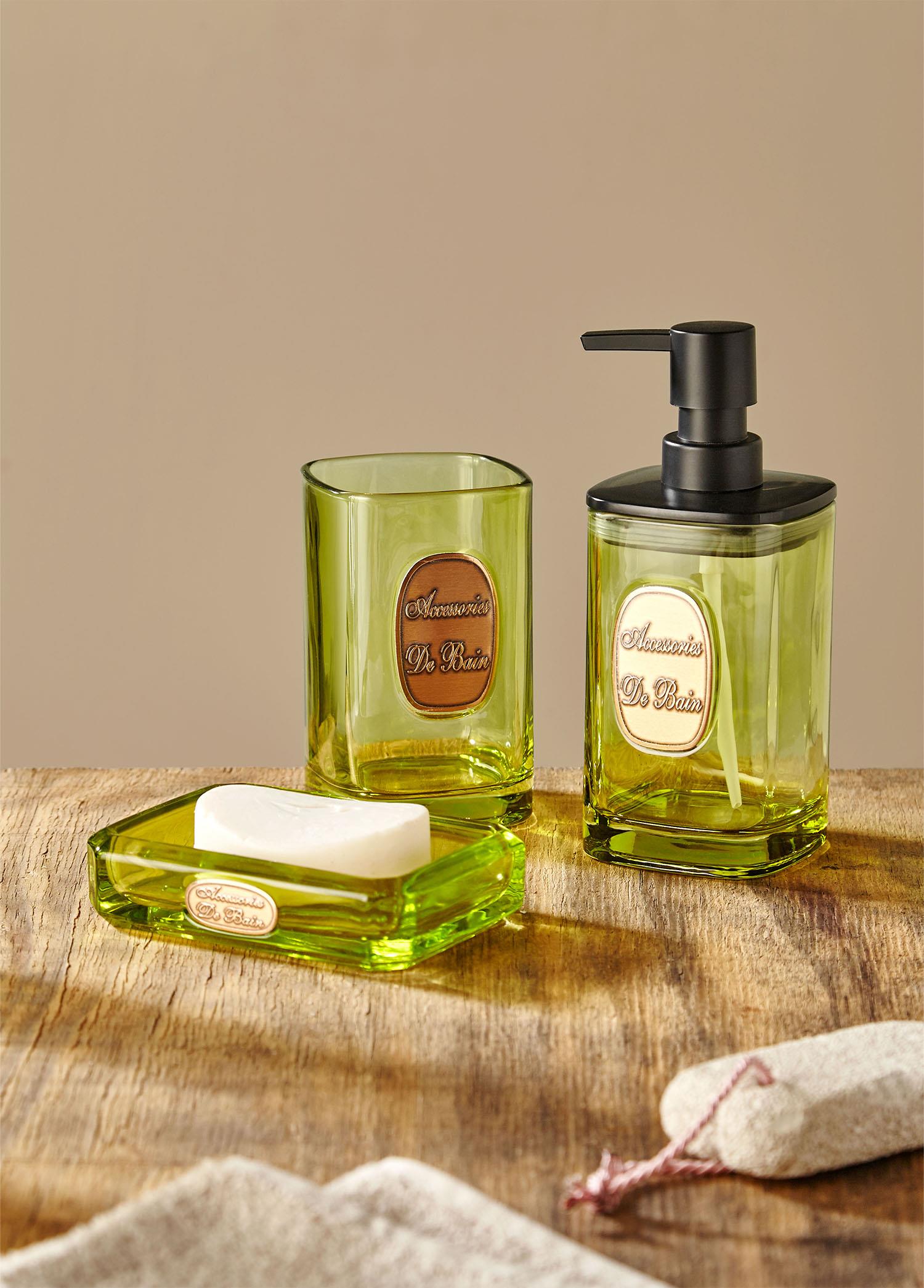 Globe Bathroom Set 3 Piece Green 330 ml